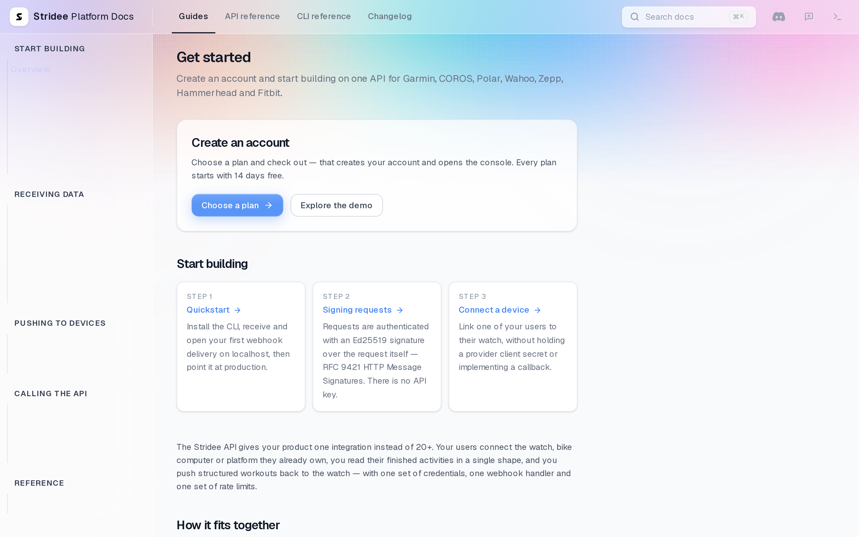 Stridee Developer Platform — docs