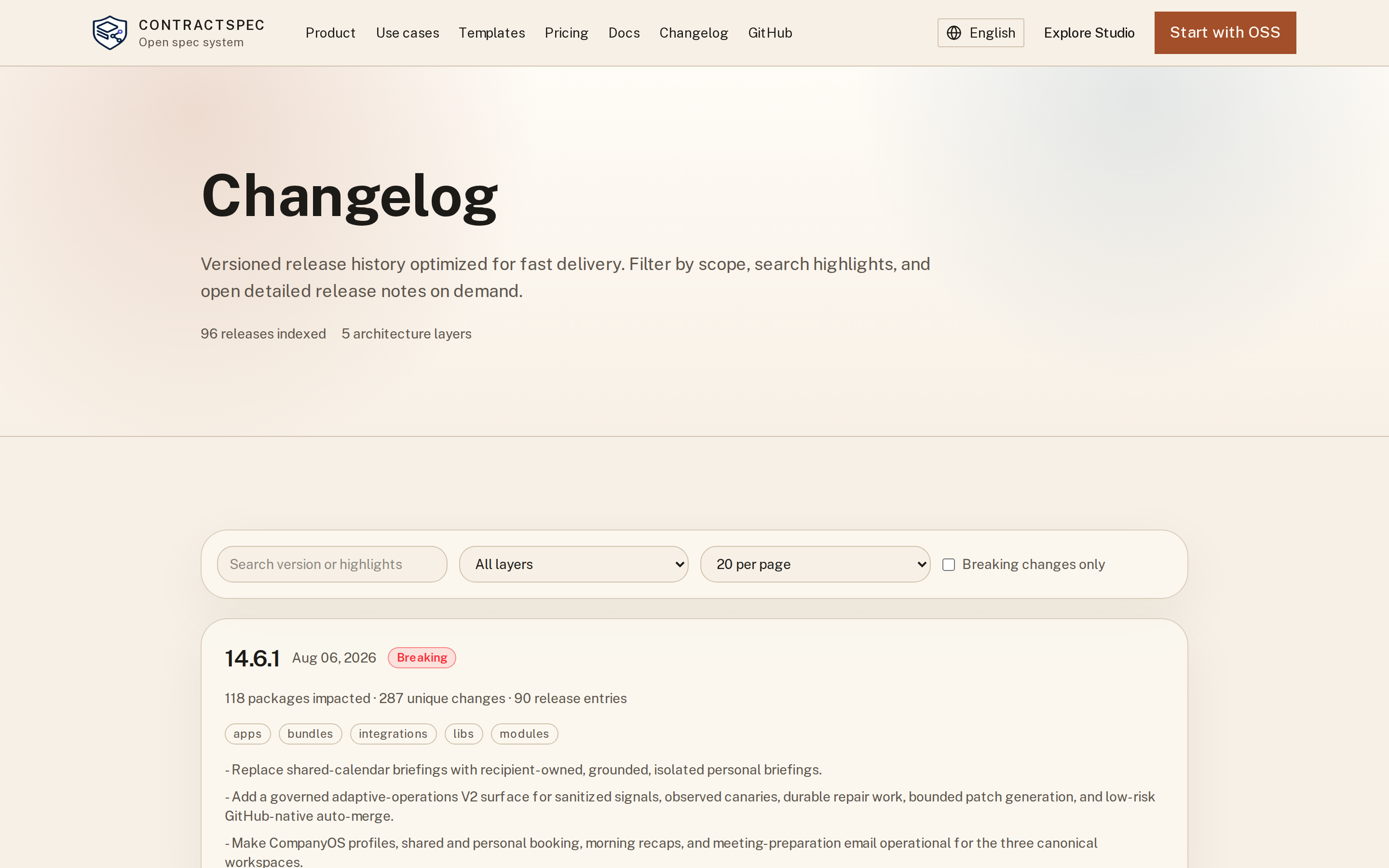 ContractSpec — changelog