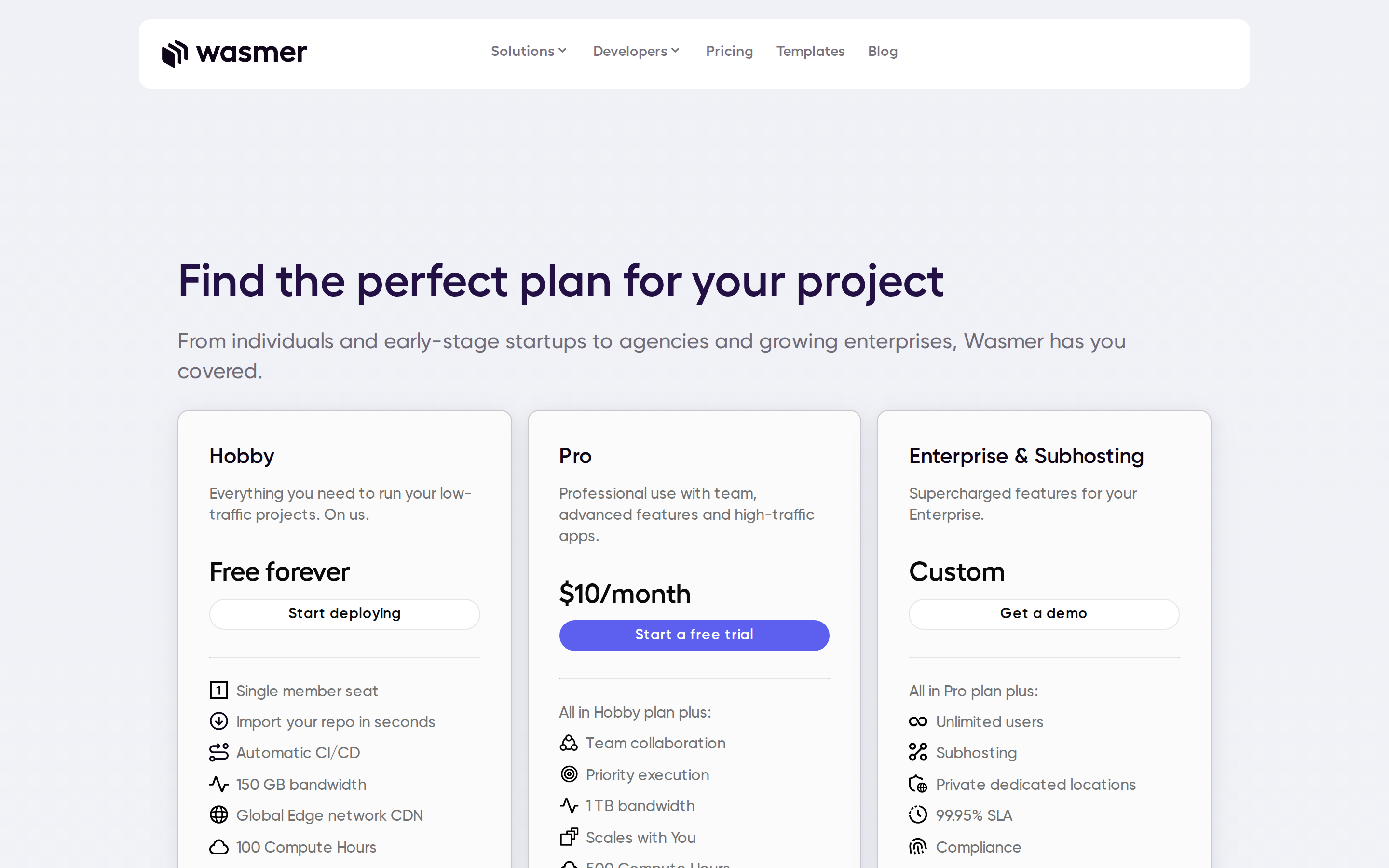 Wasmer SDK — pricing