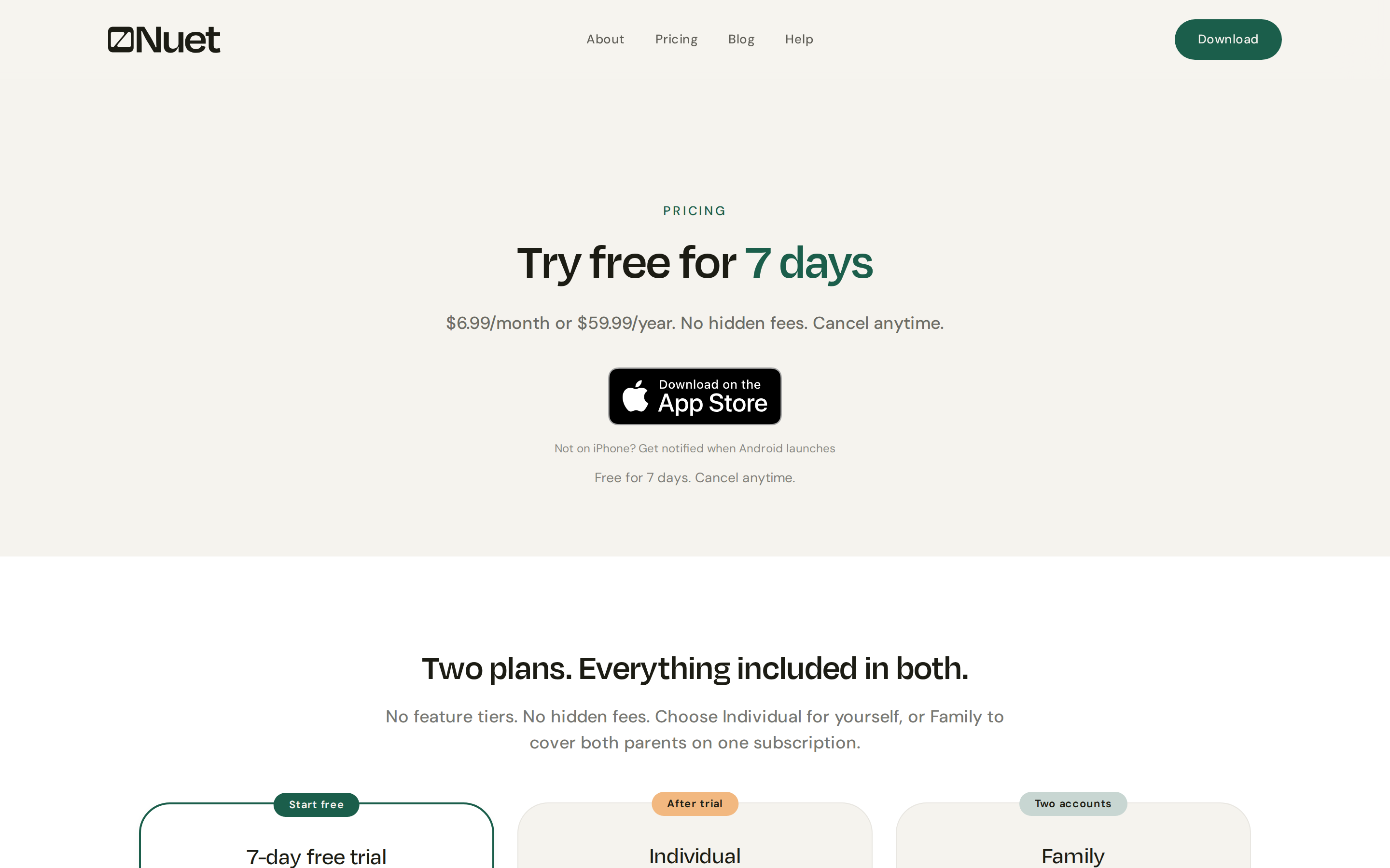 Nuet — pricing