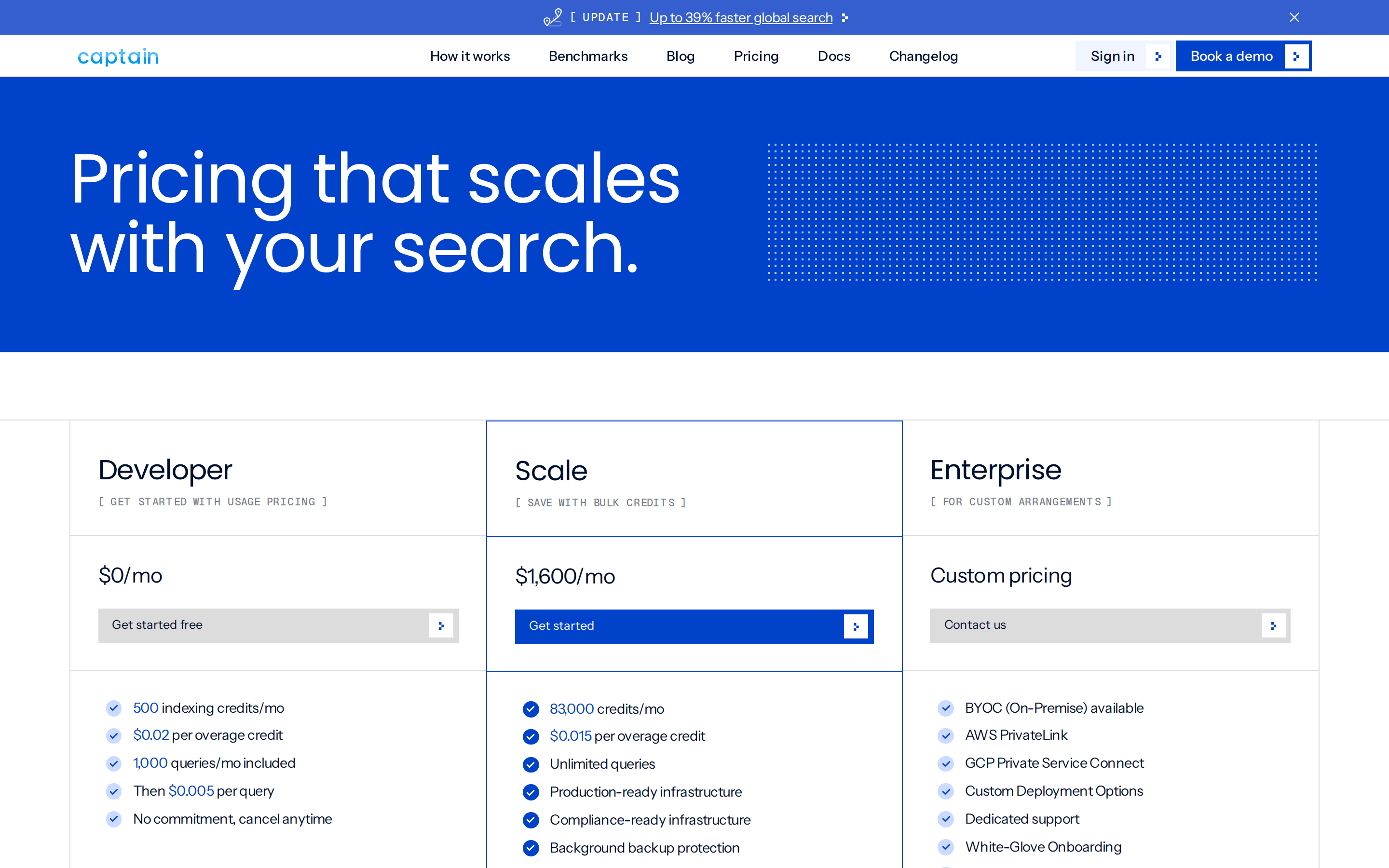 Captain — pricing
