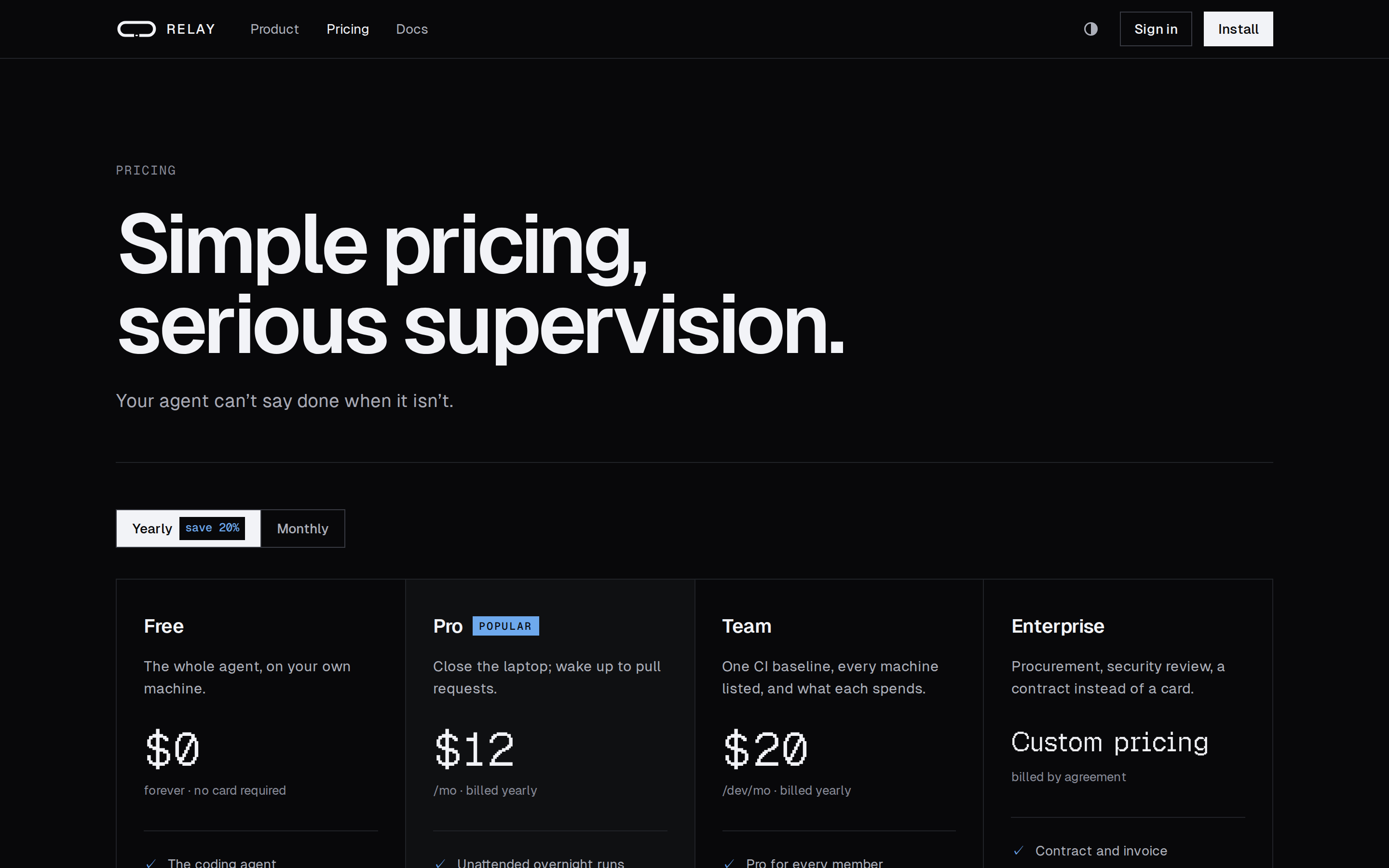 Relay — pricing