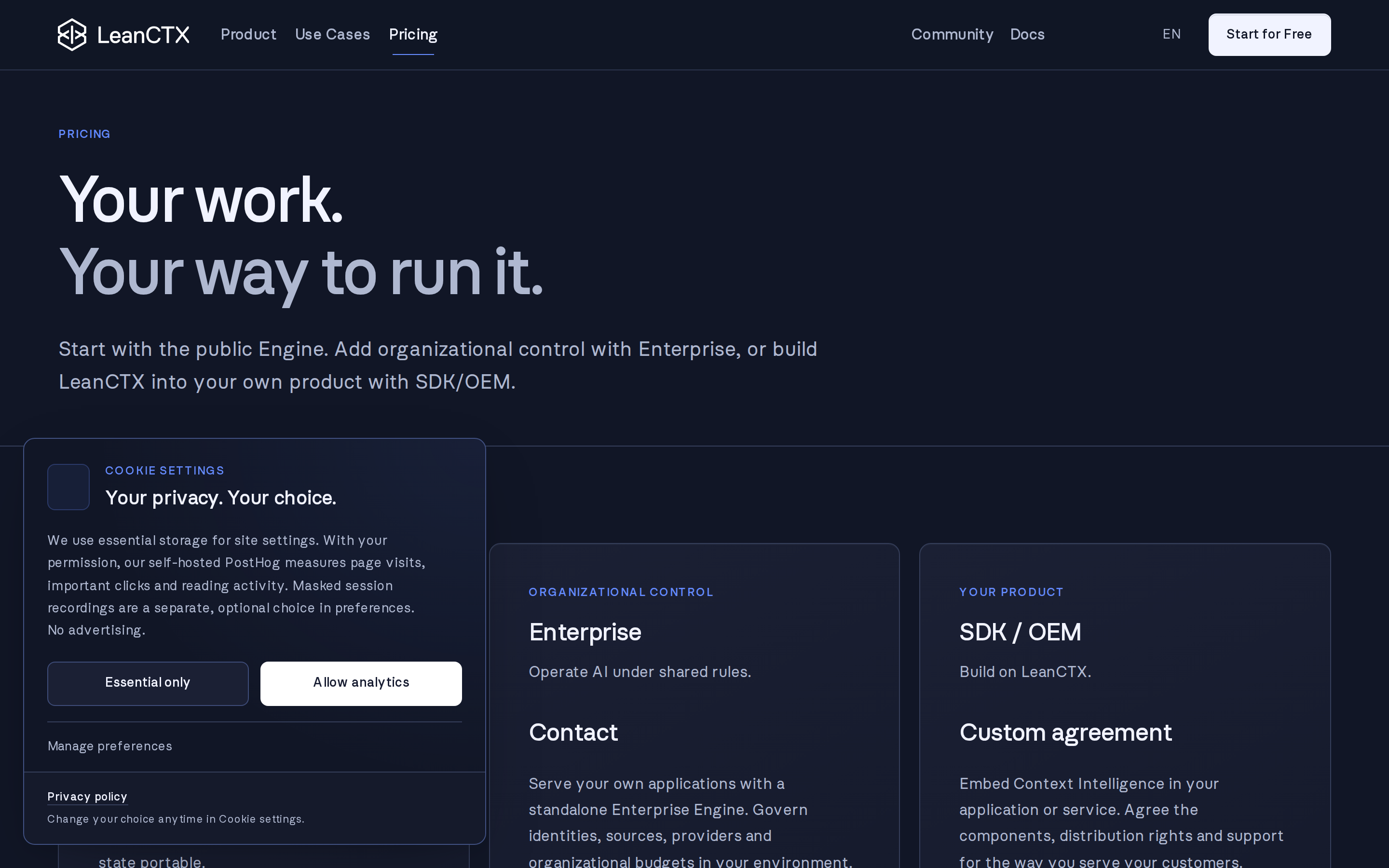 LeanCTX — pricing