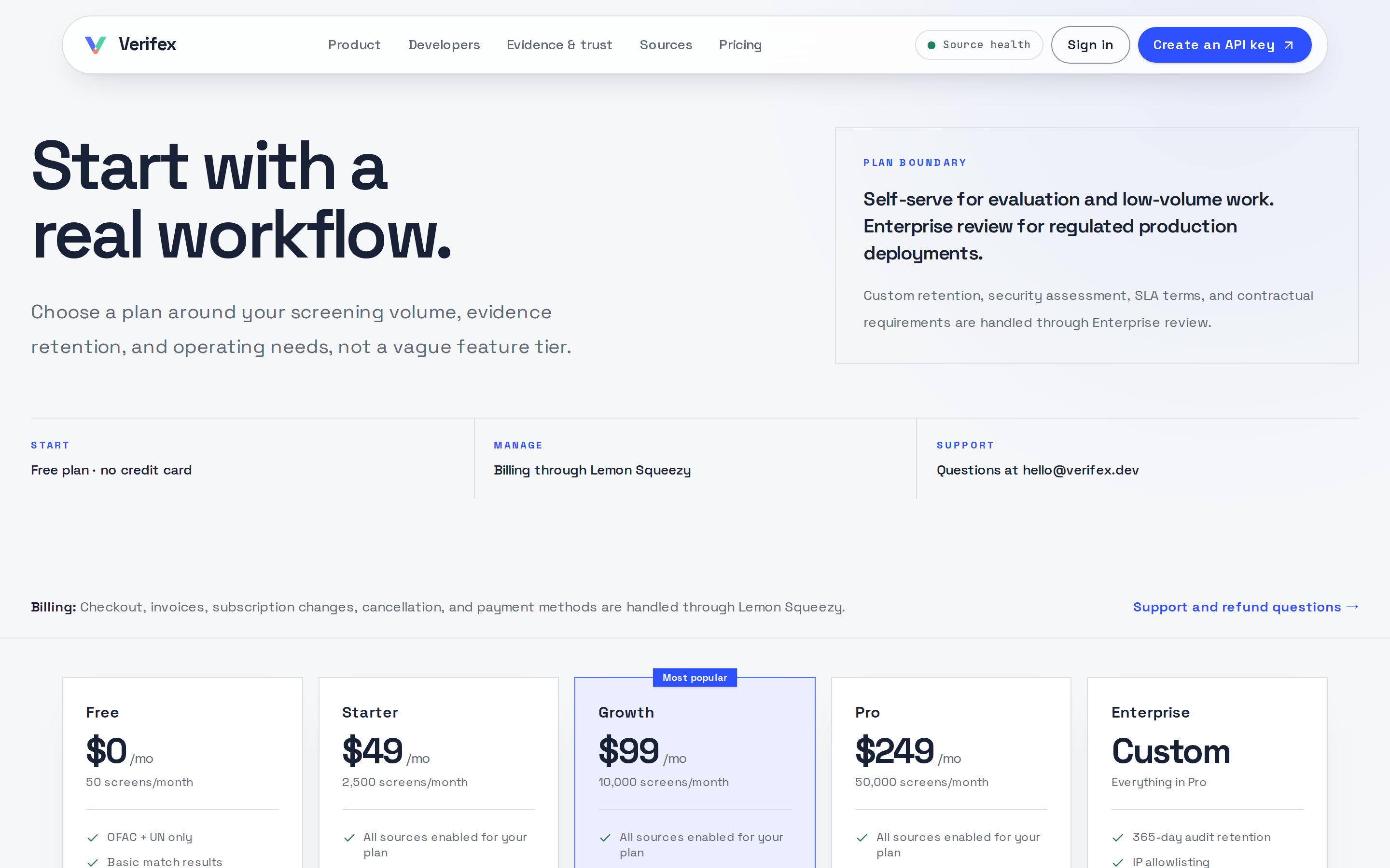 Verifex — pricing