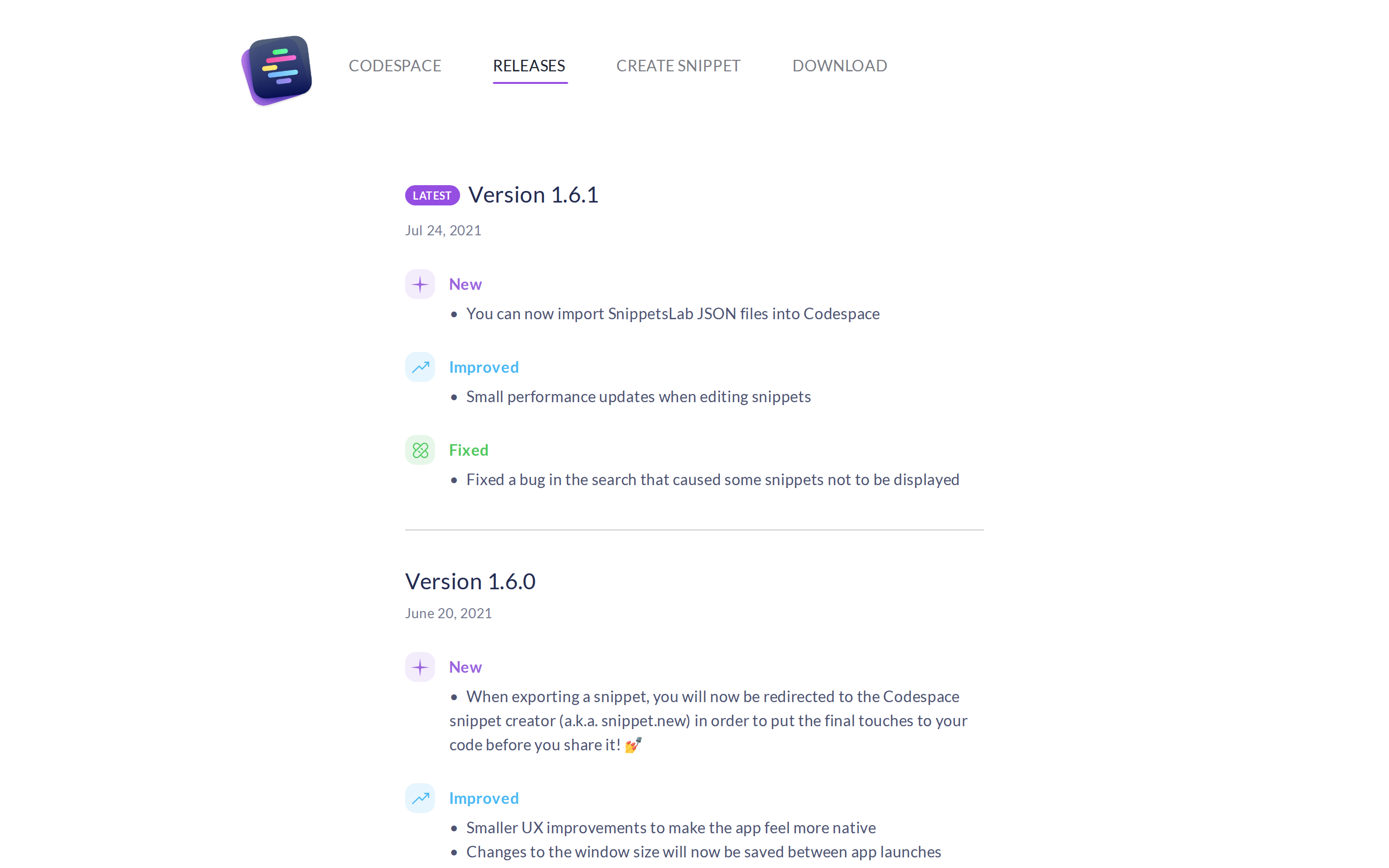 Codespace — changelog