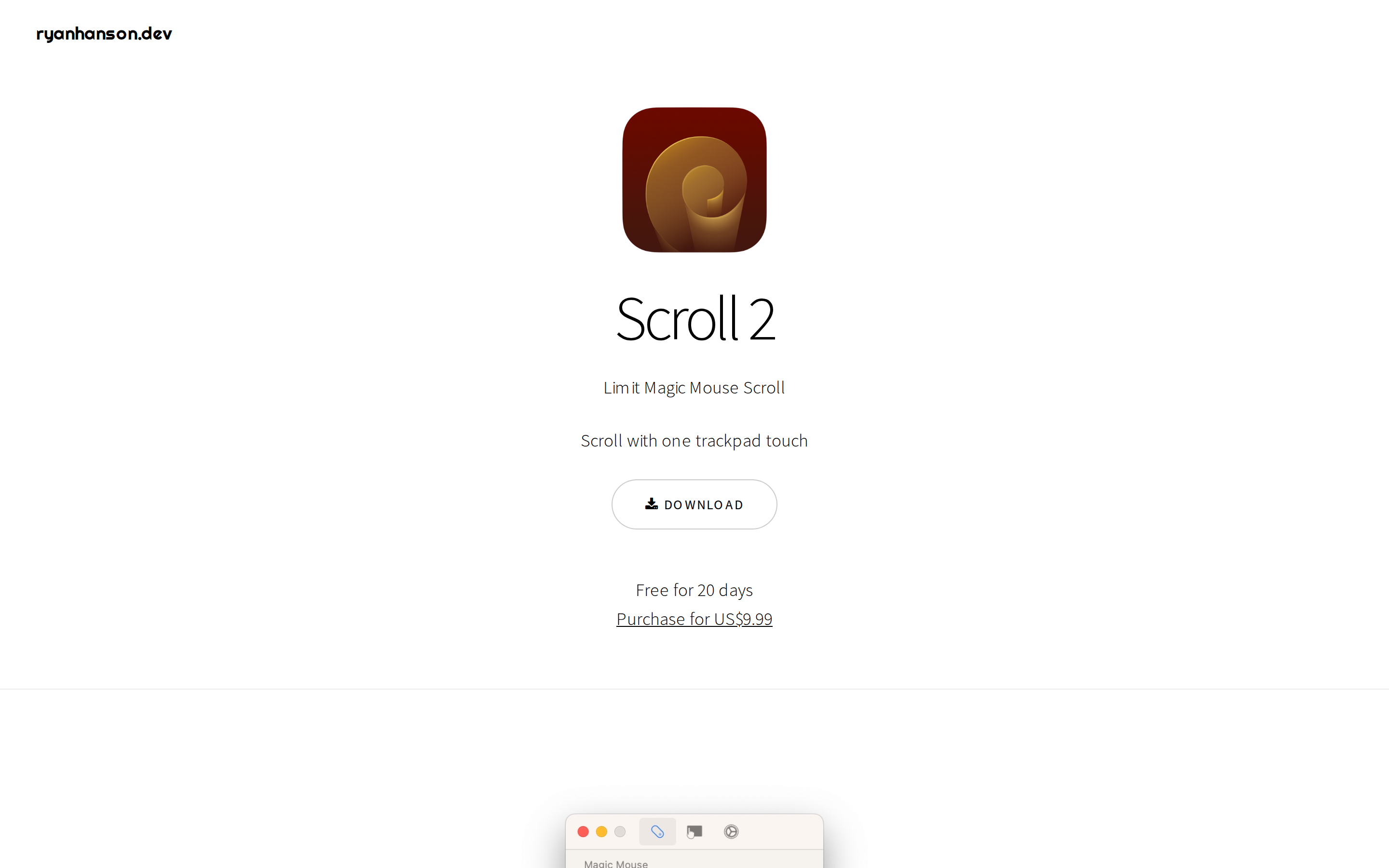 Scroll — hero