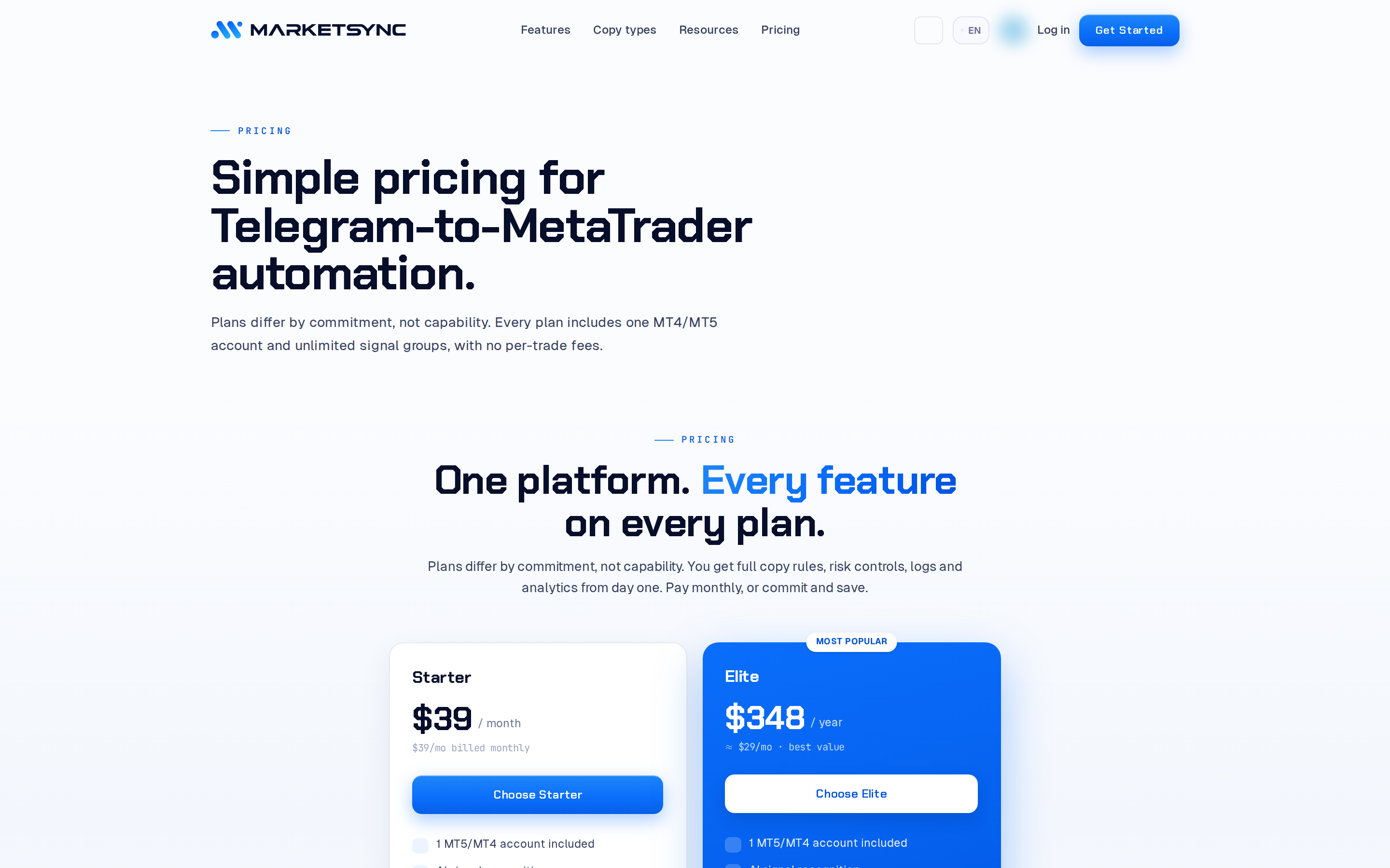 MarketSync — pricing
