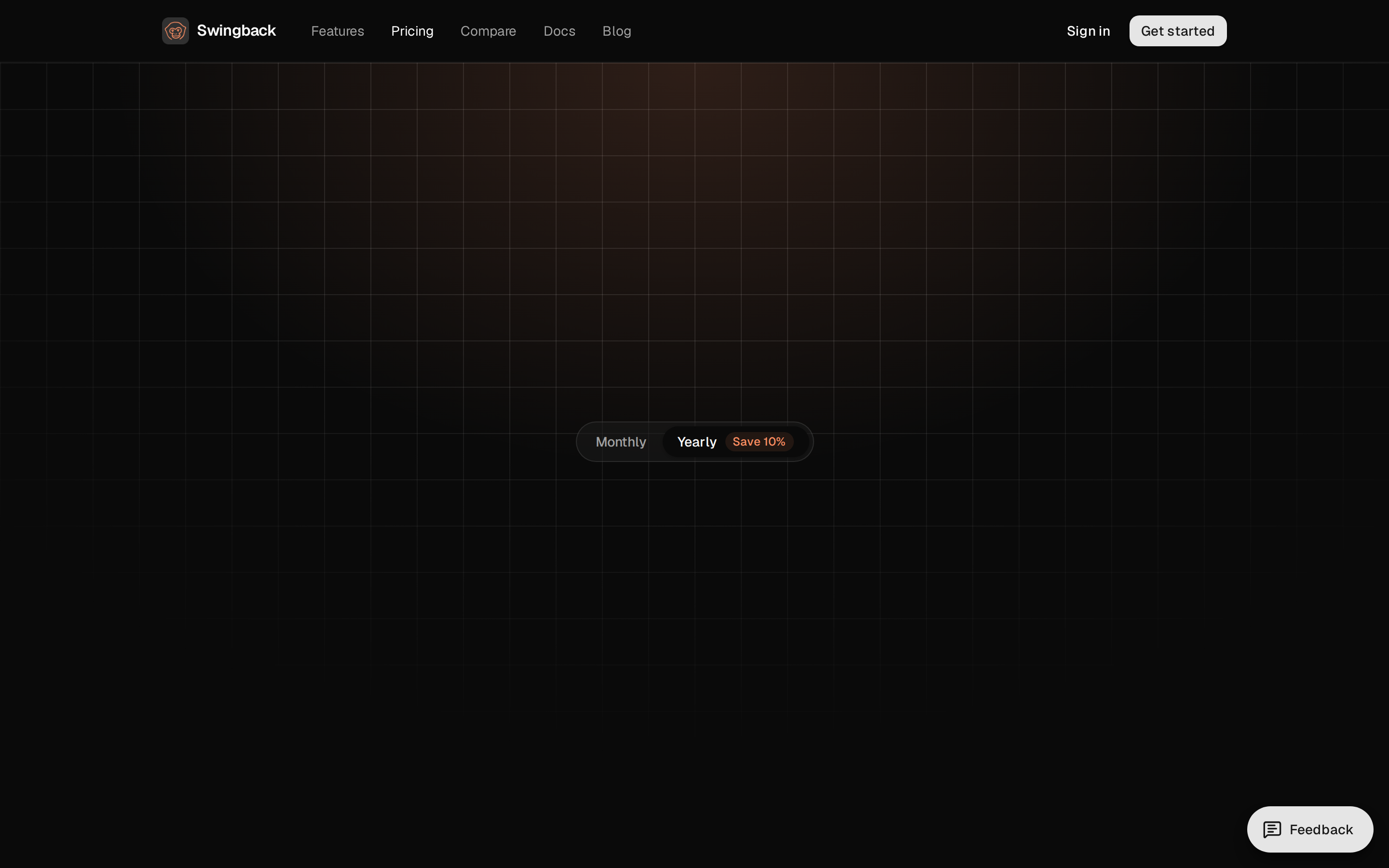 Swingback — pricing