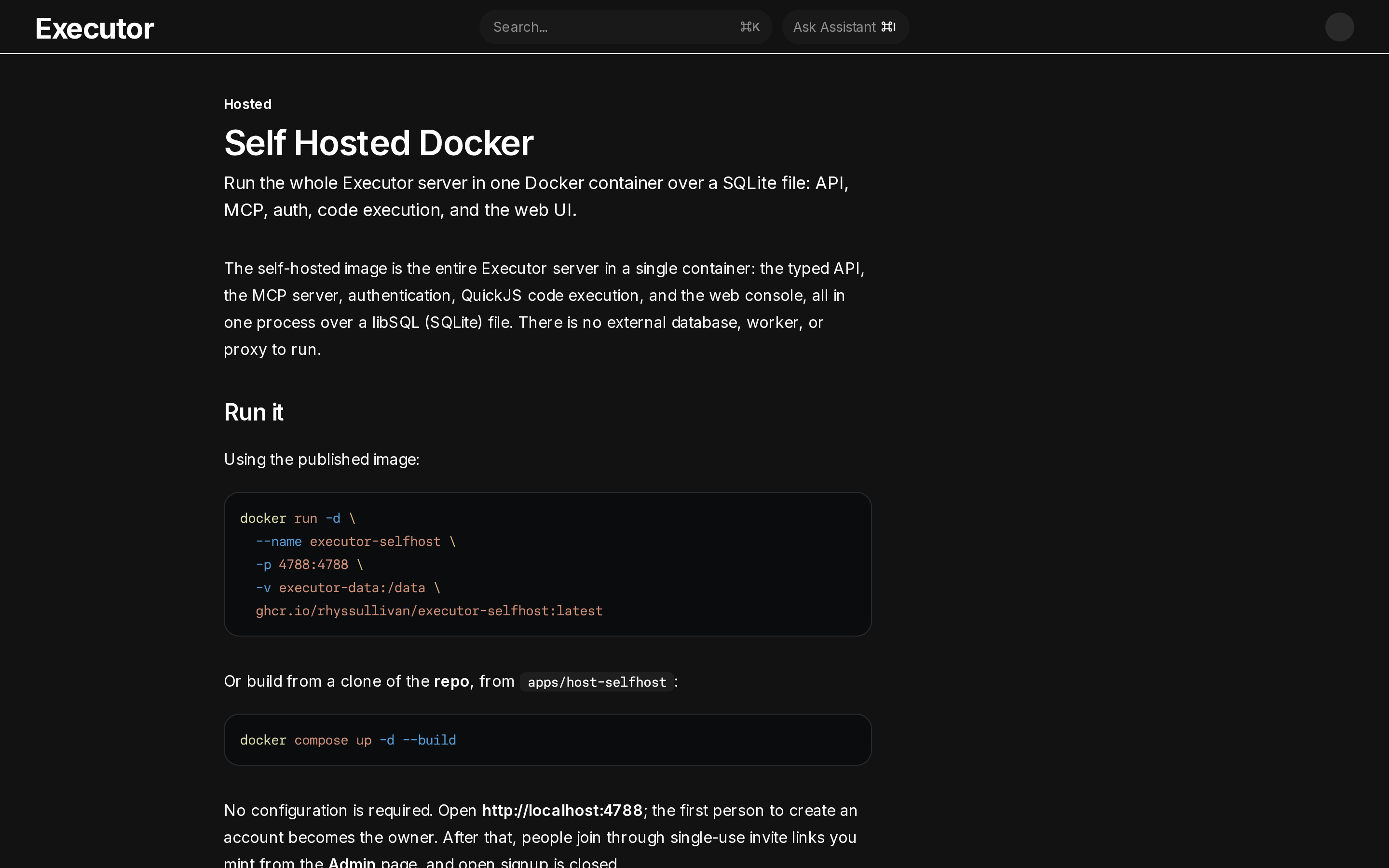 Executor — docs