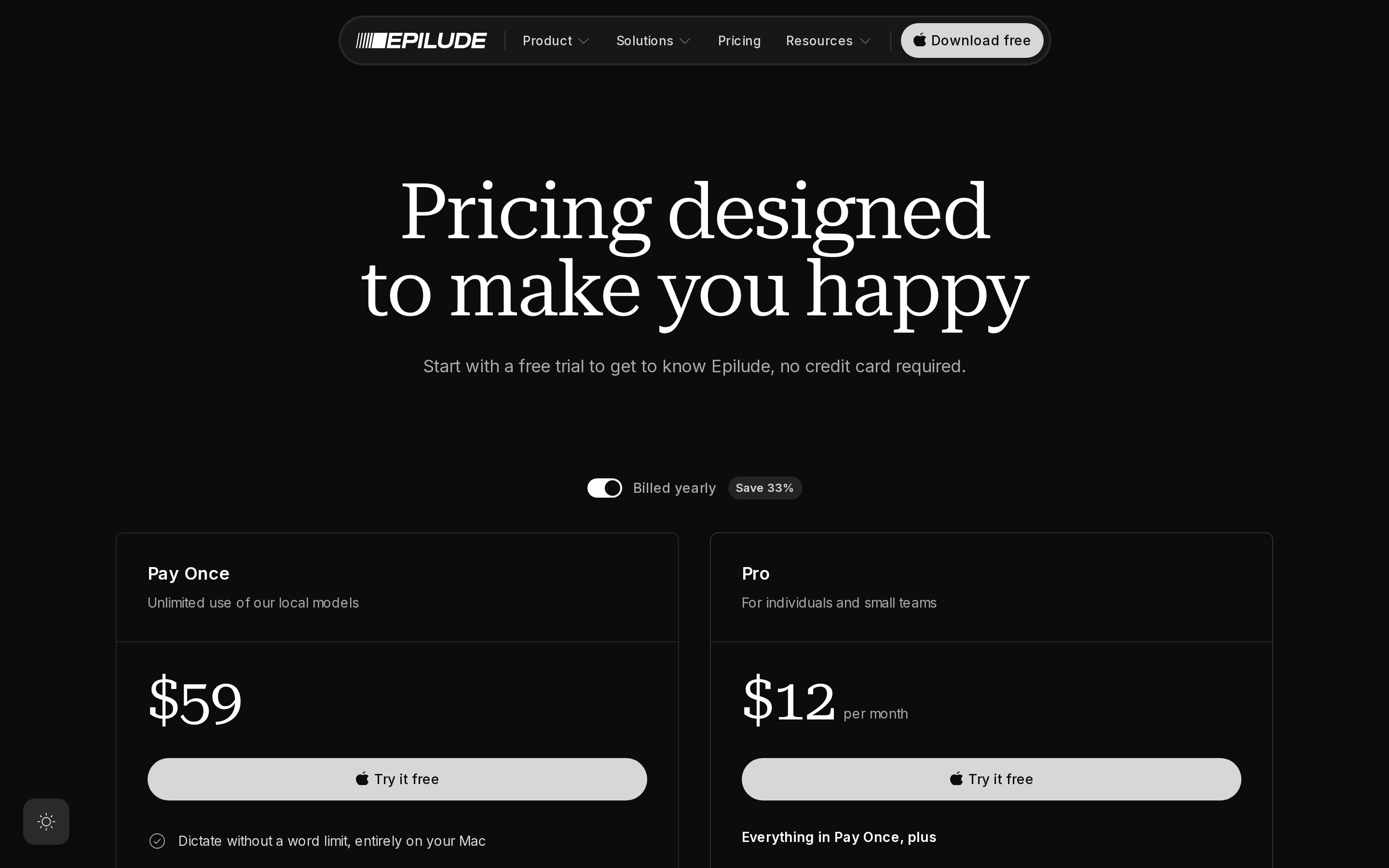 Epilude — pricing
