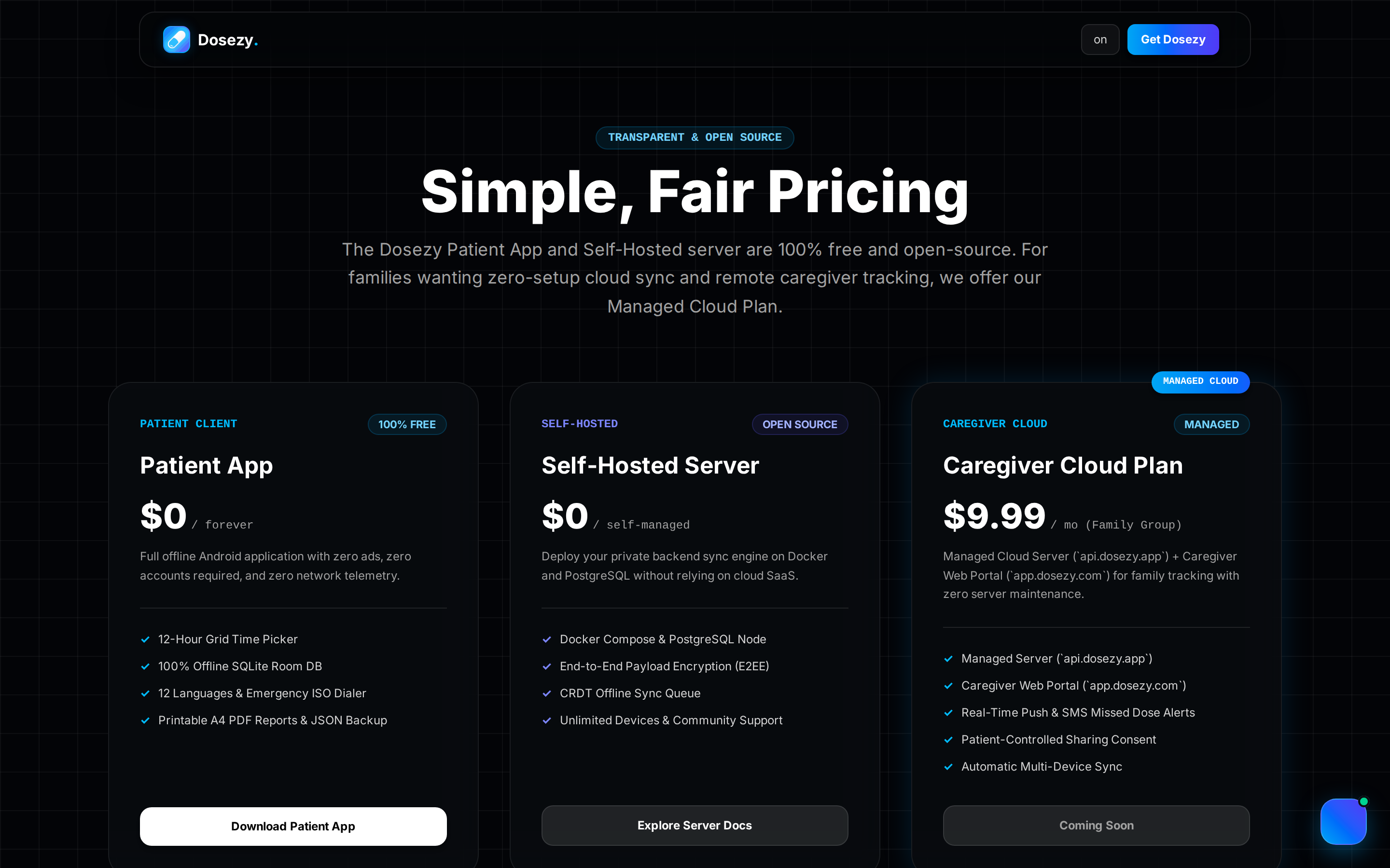 Dosezy — pricing