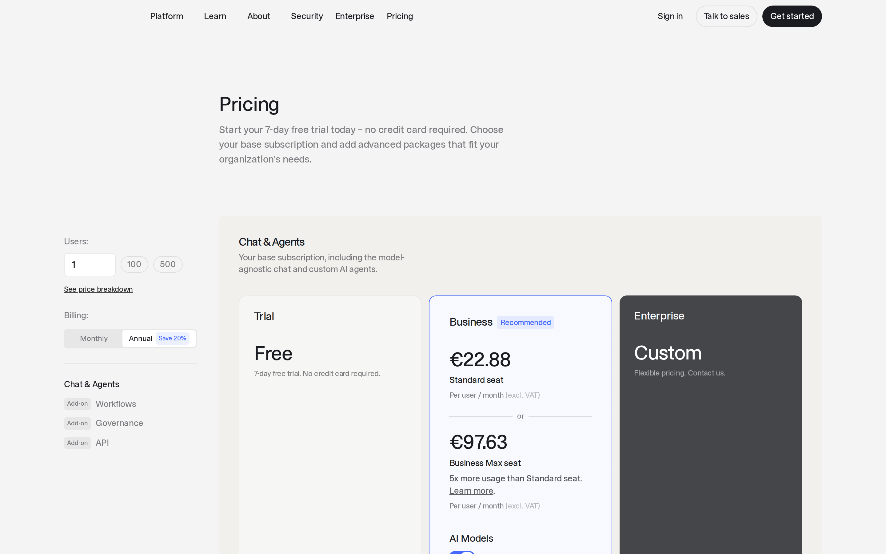 Langdock Desktop — pricing