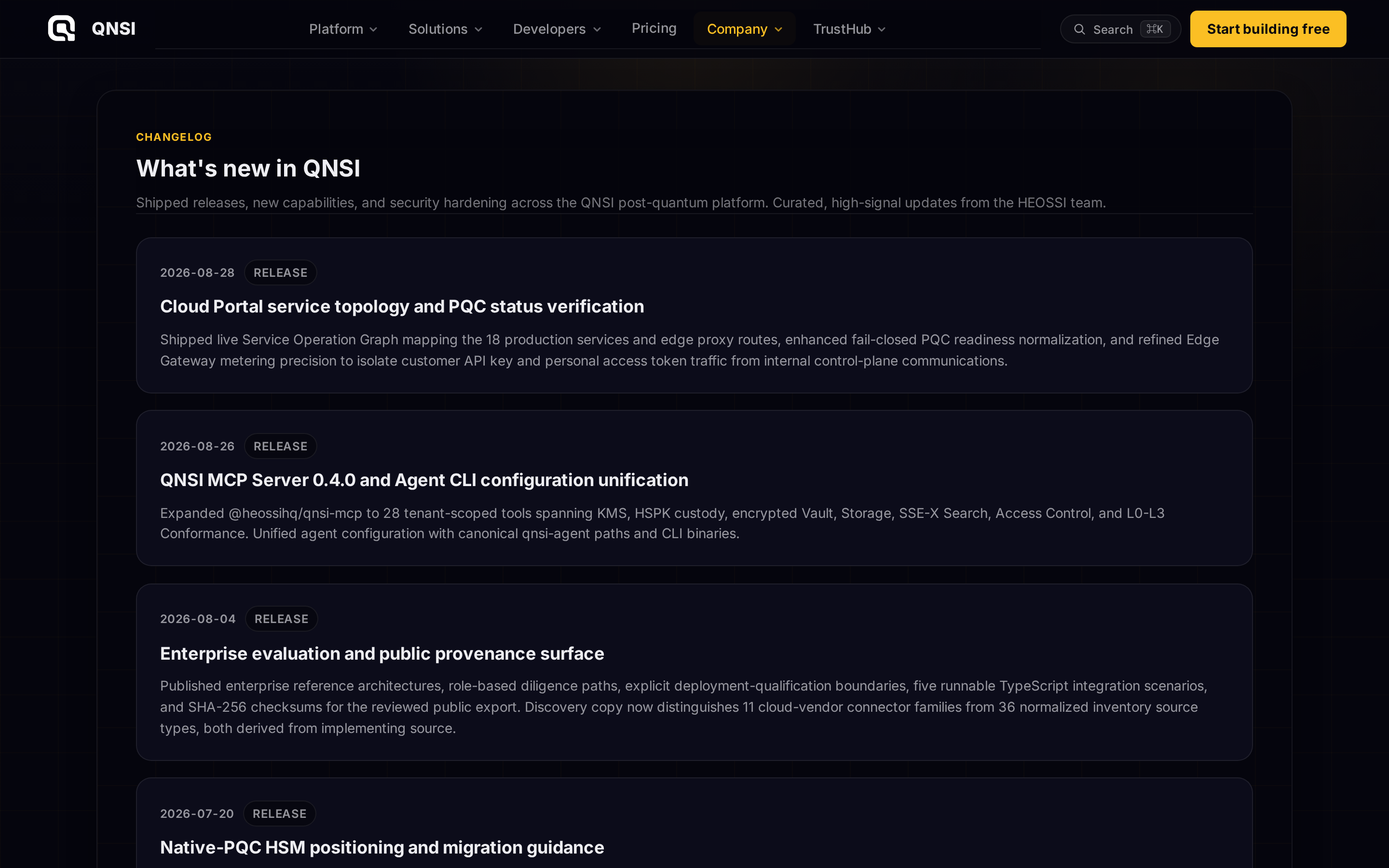 QNSI — changelog