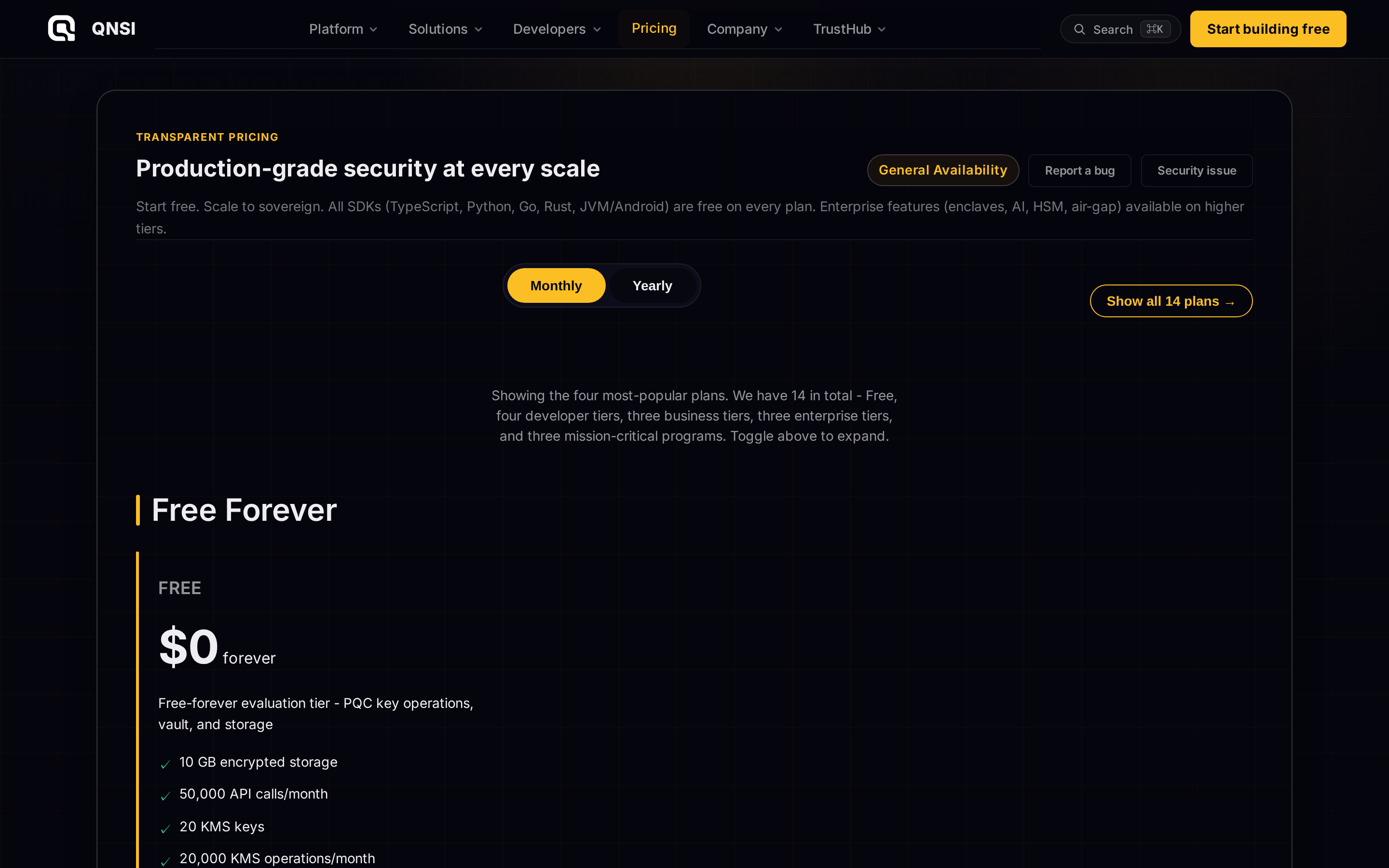 QNSI — pricing