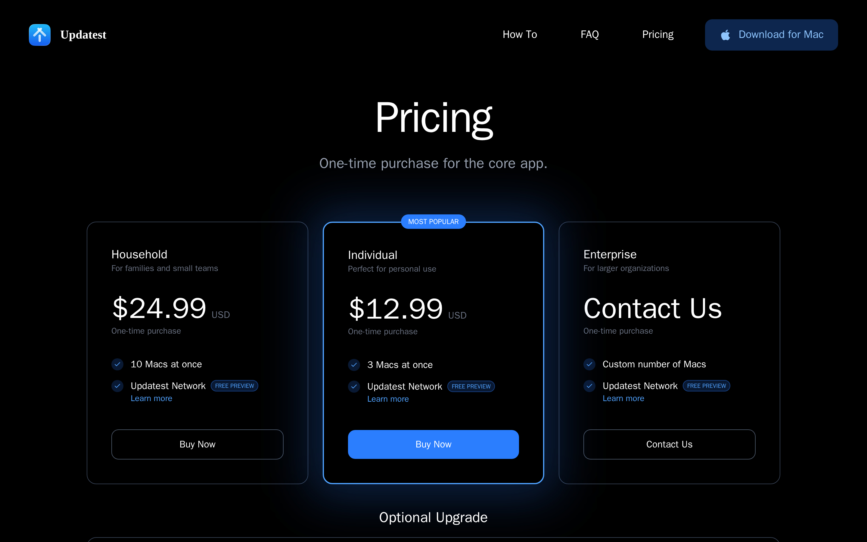 Updatest — pricing