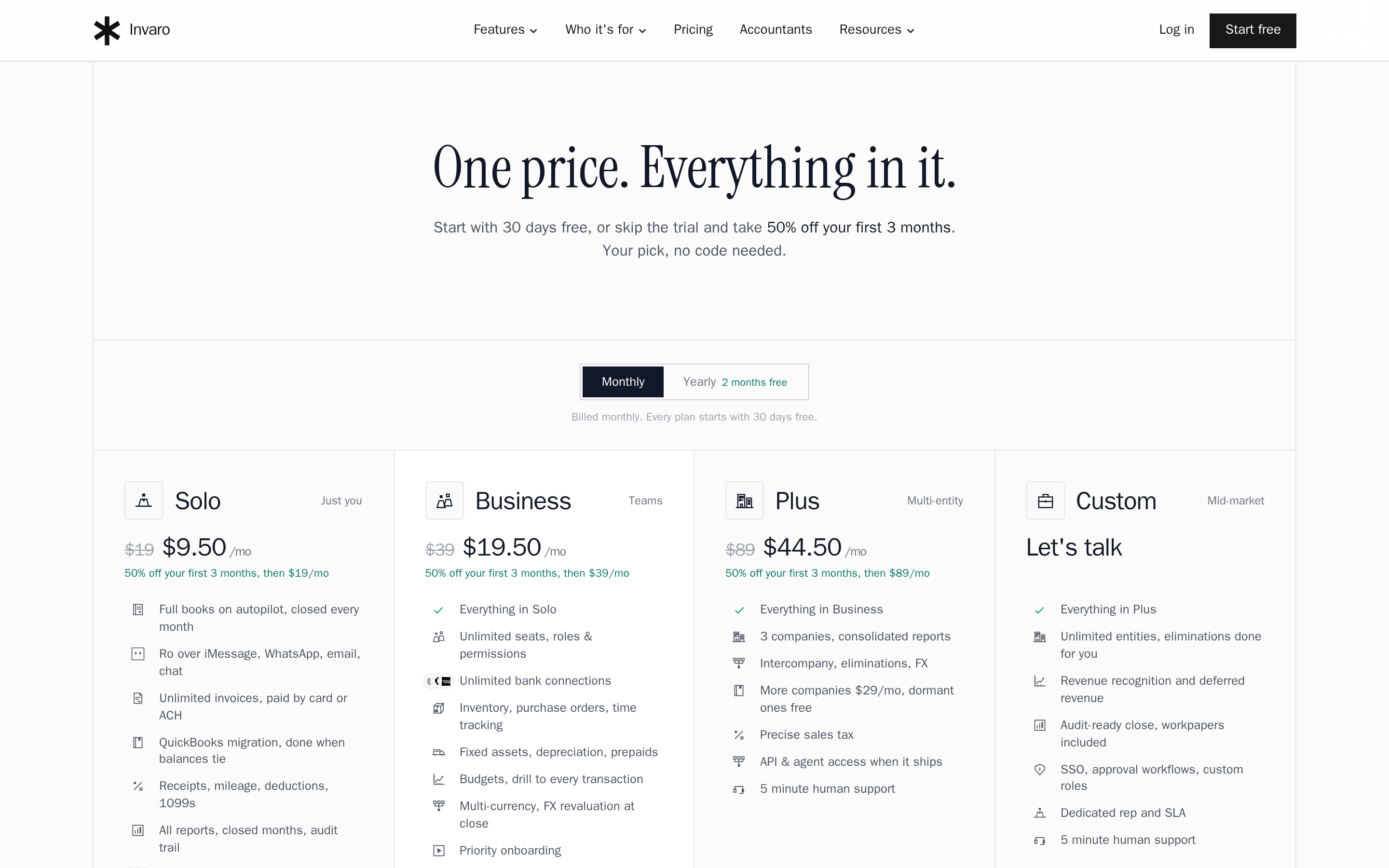 Invaro Books — pricing