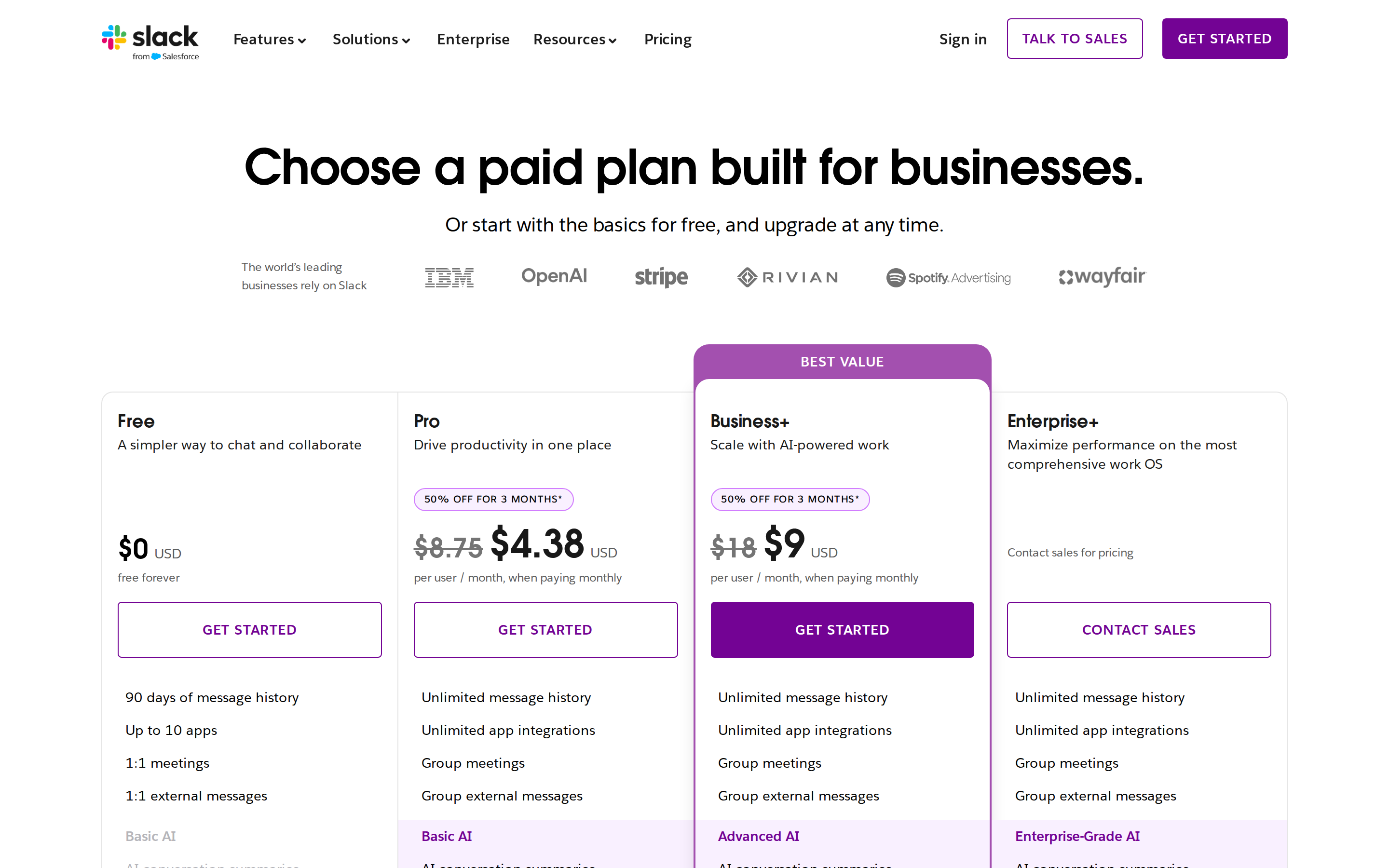 Slack — pricing