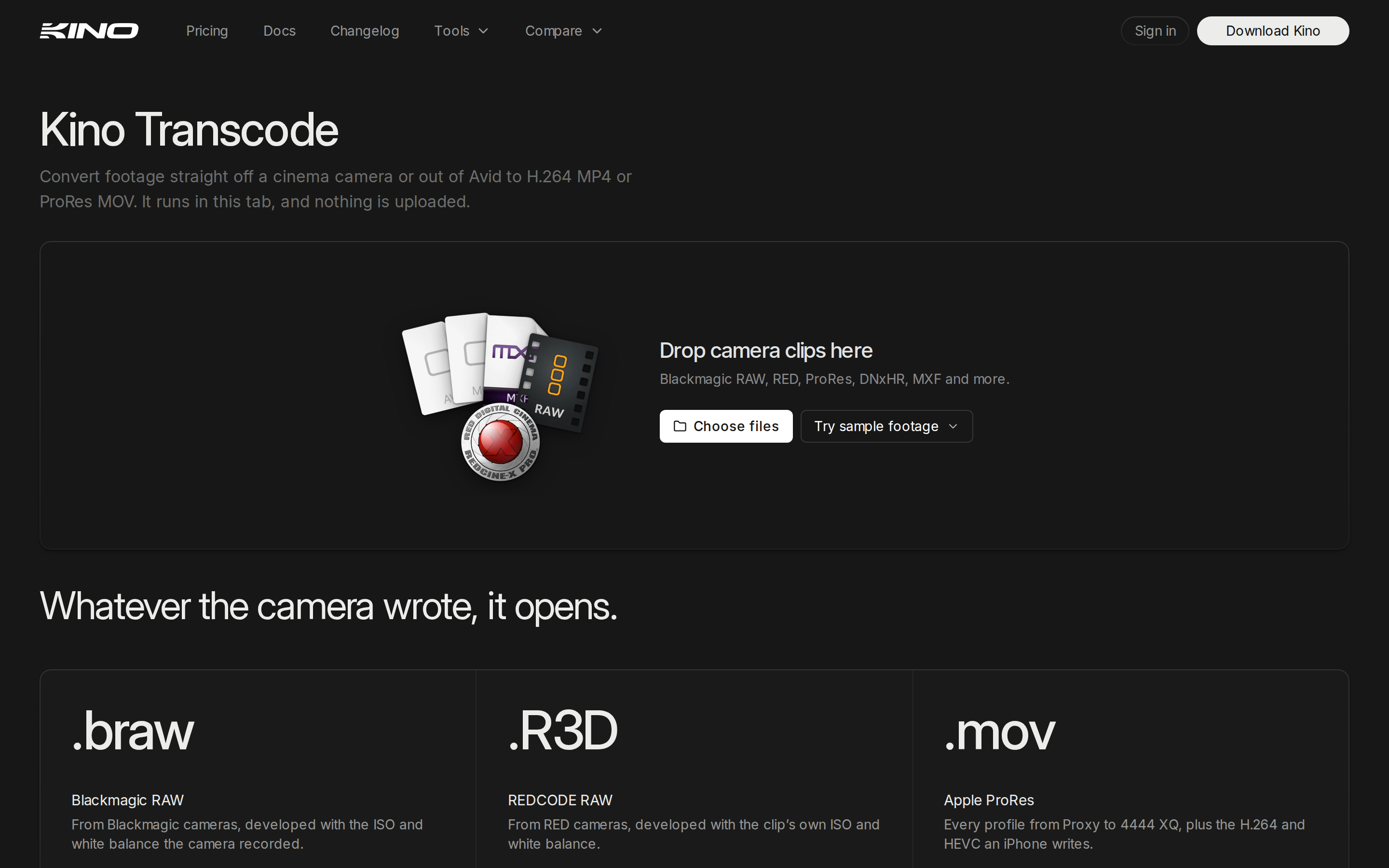 Kino Transcode — hero
