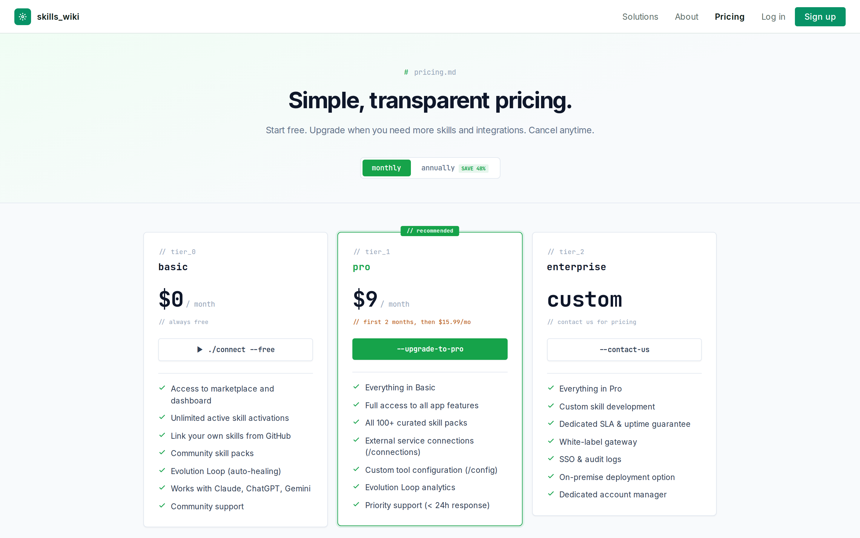Skills Wiki — pricing