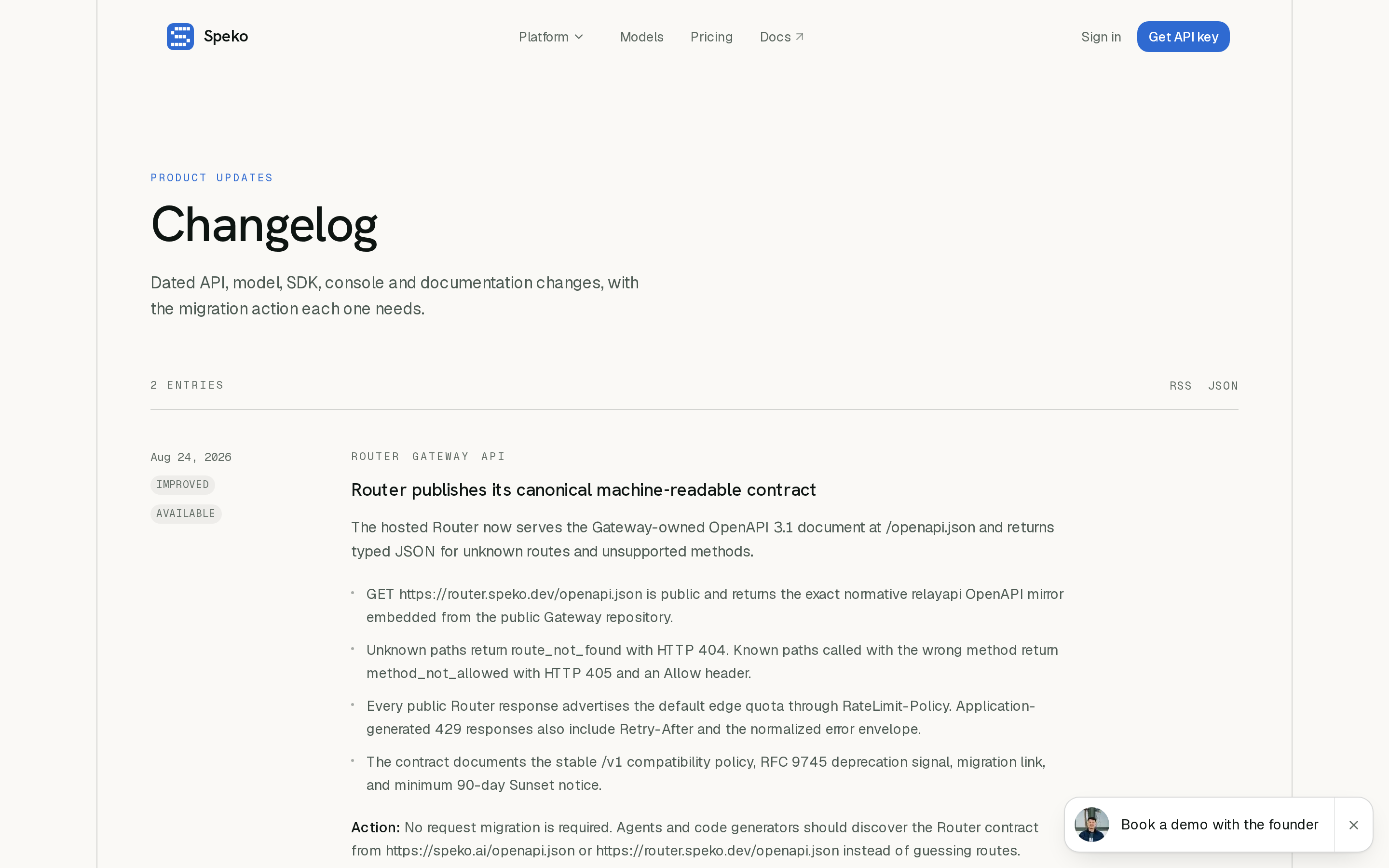 Speko — changelog