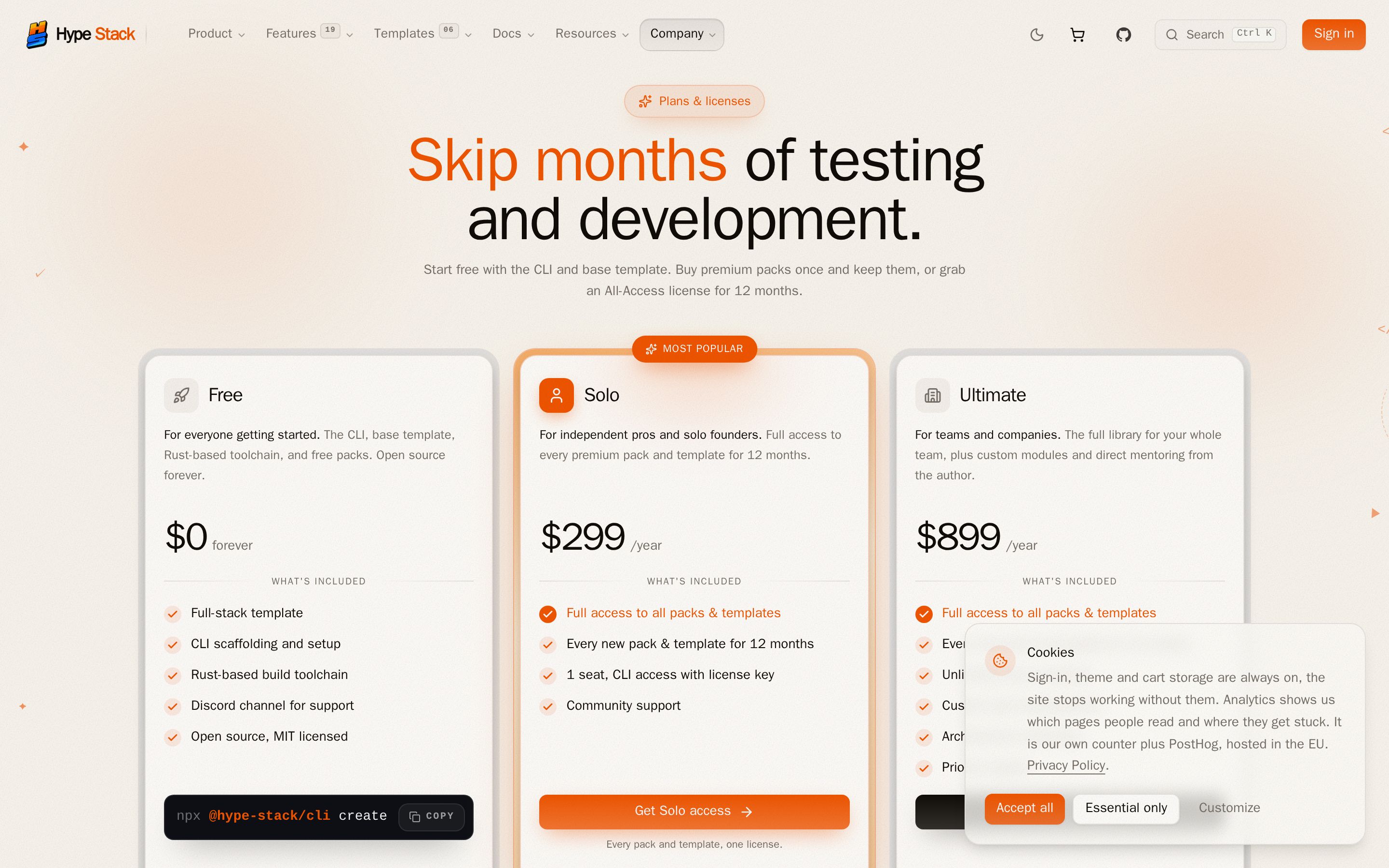 Hype Stack — pricing