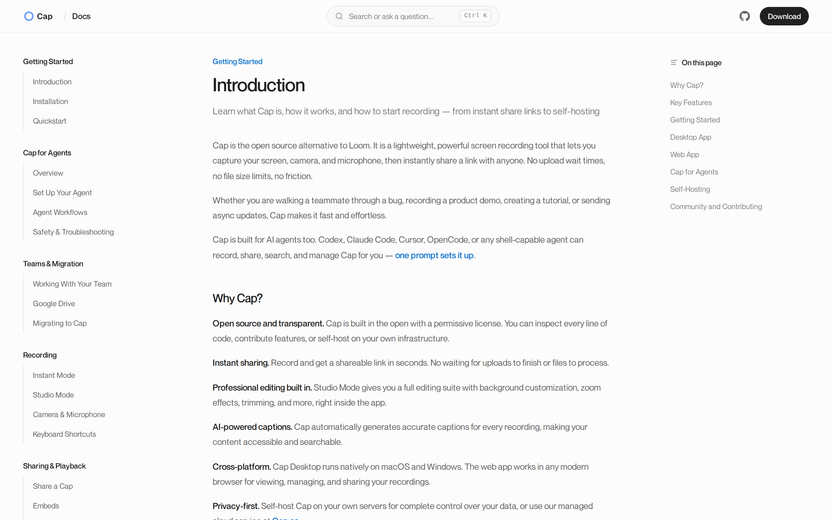 Cap — docs
