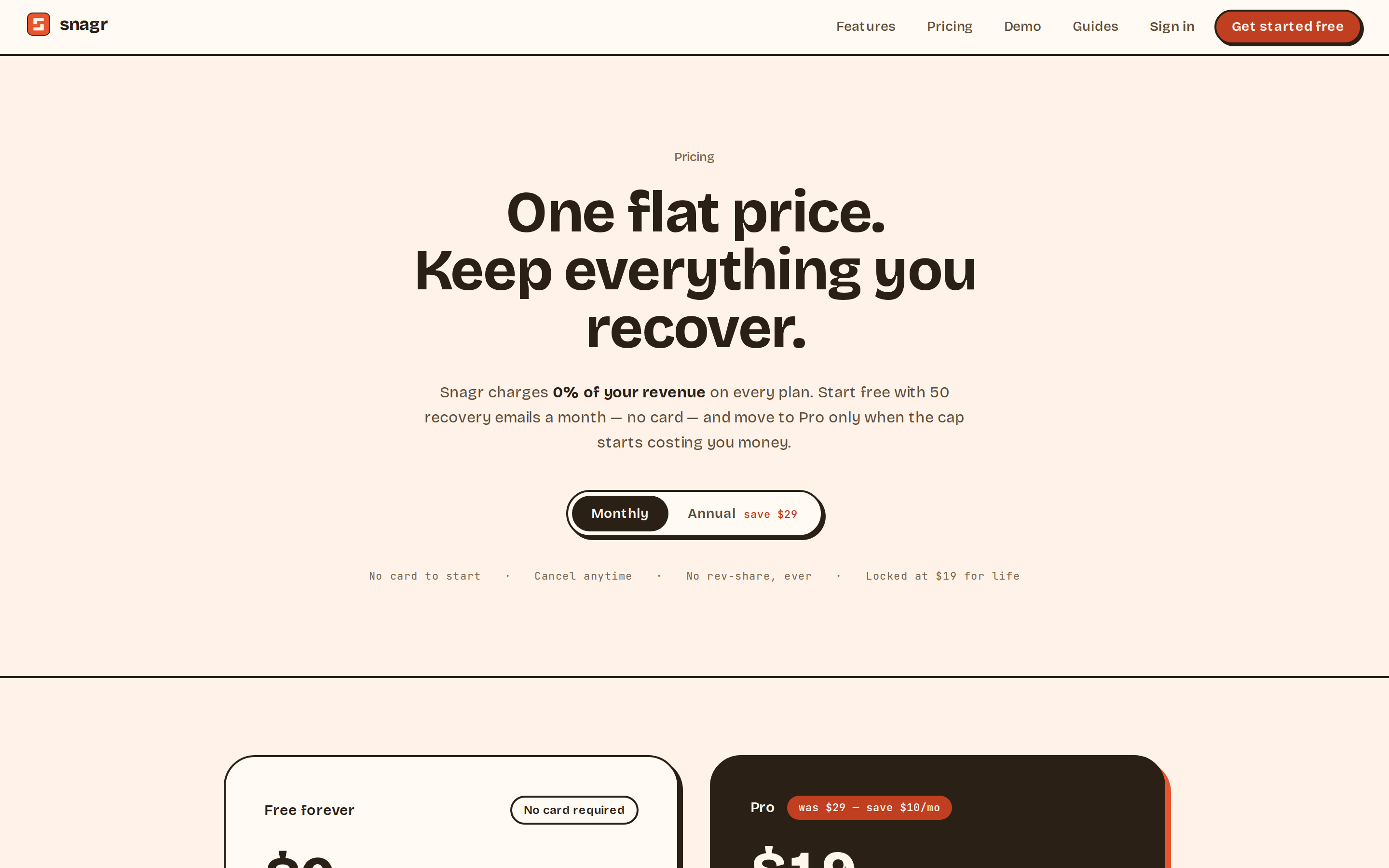 Snagr — pricing