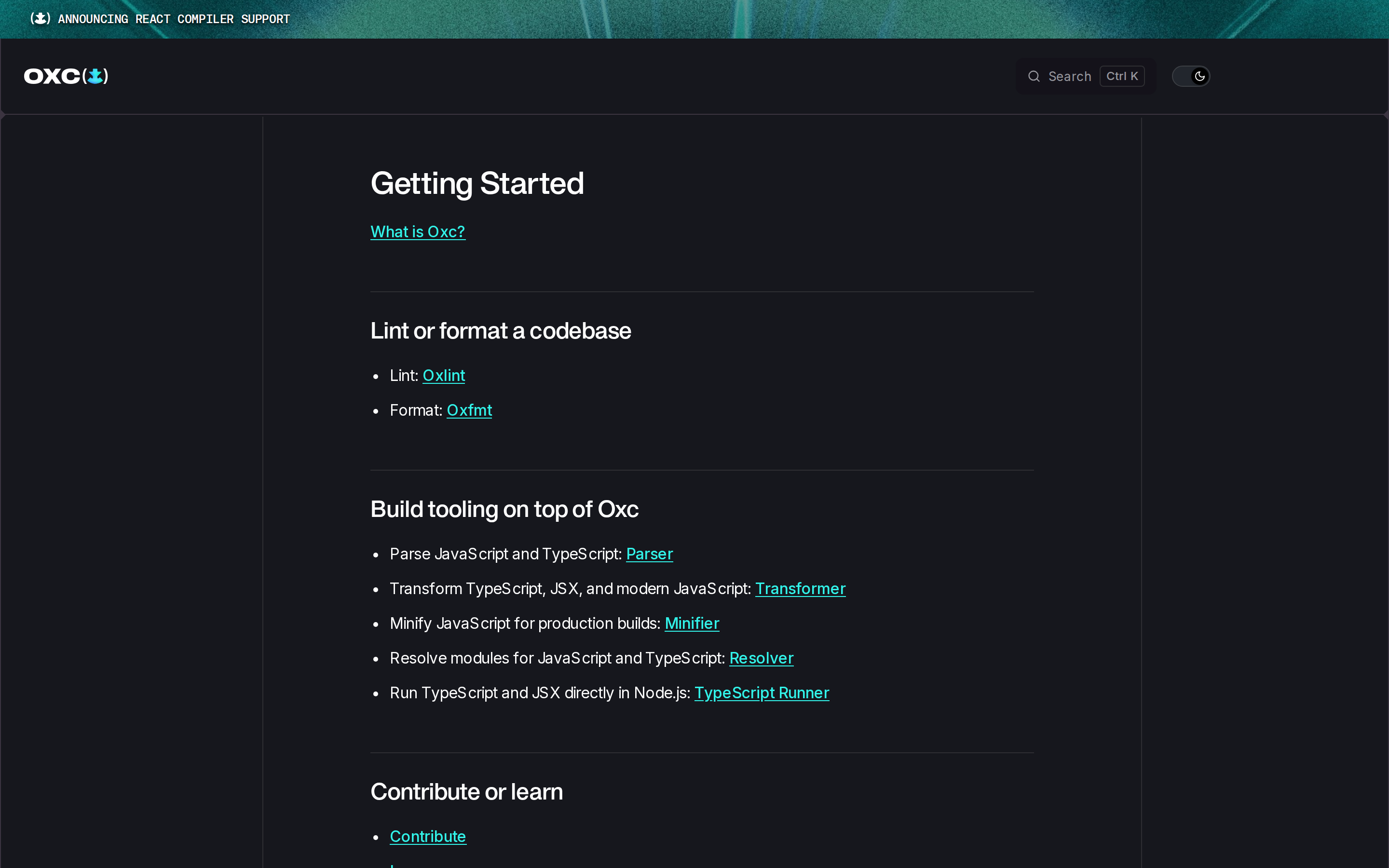Oxc — docs