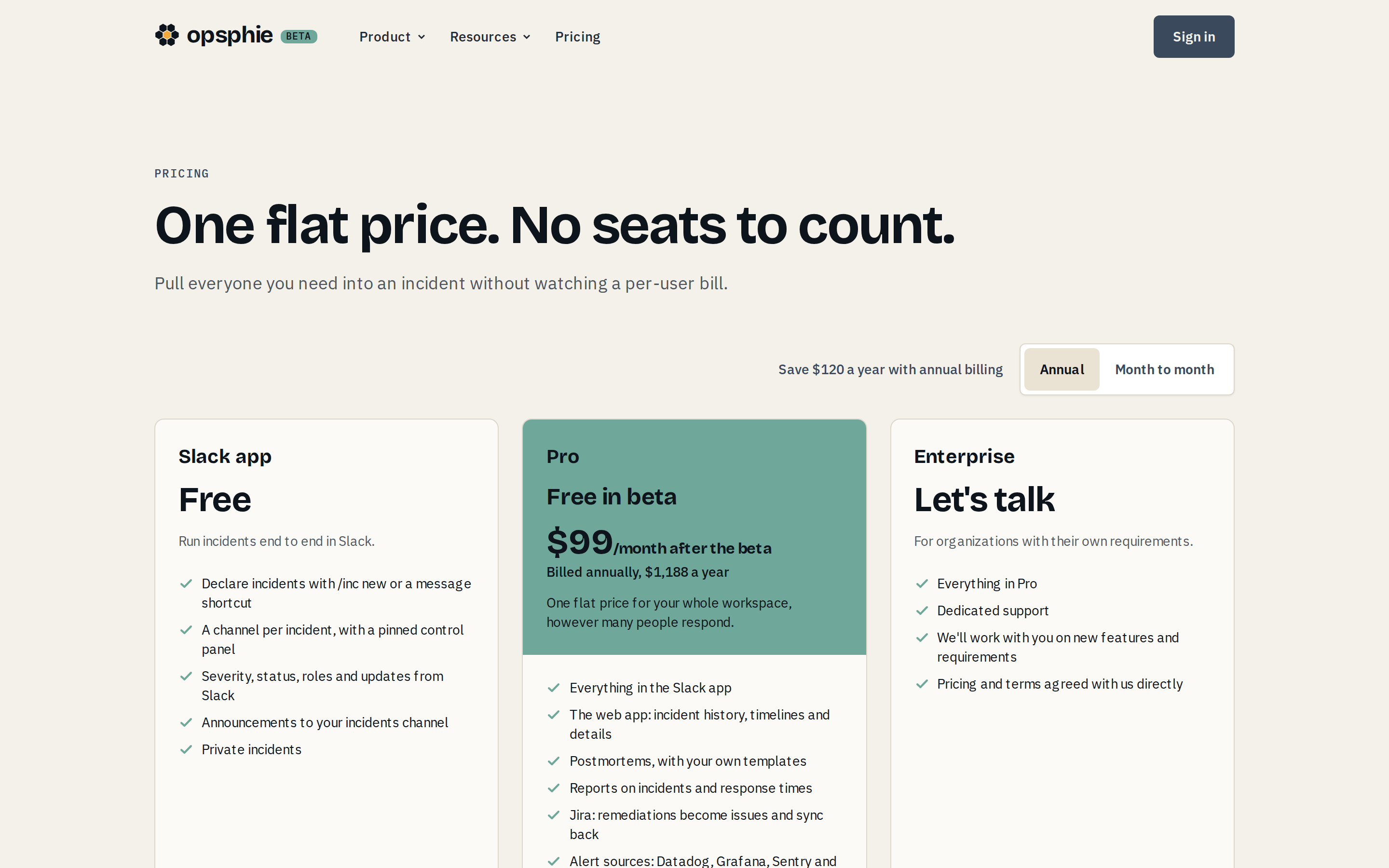 Opsphie — pricing