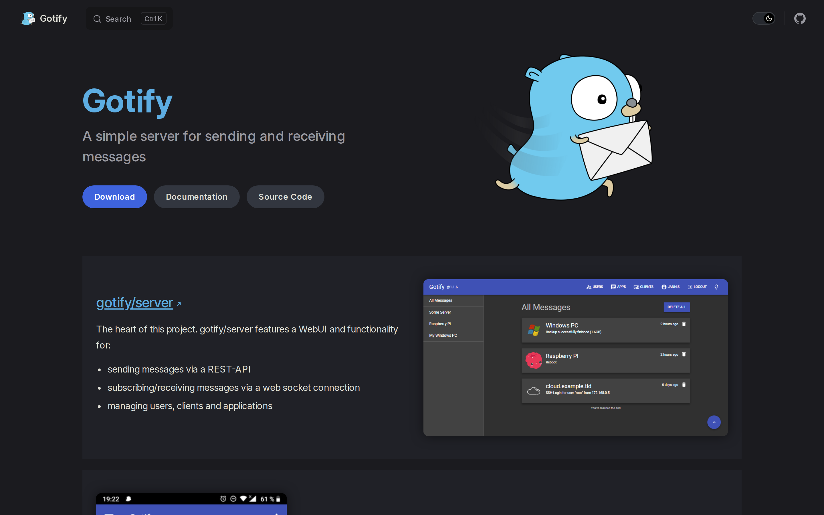 Gotify — hero