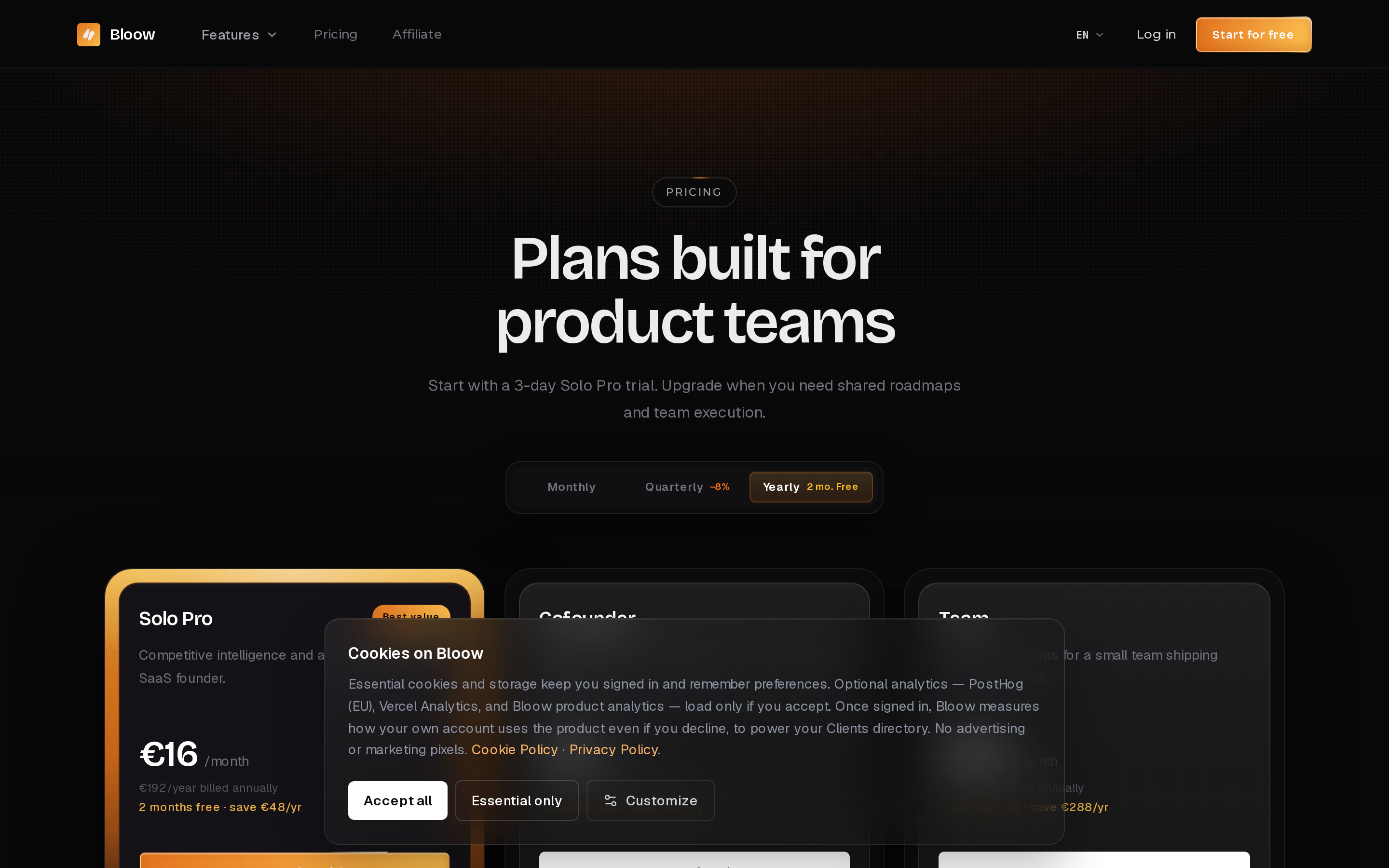Bloow — pricing