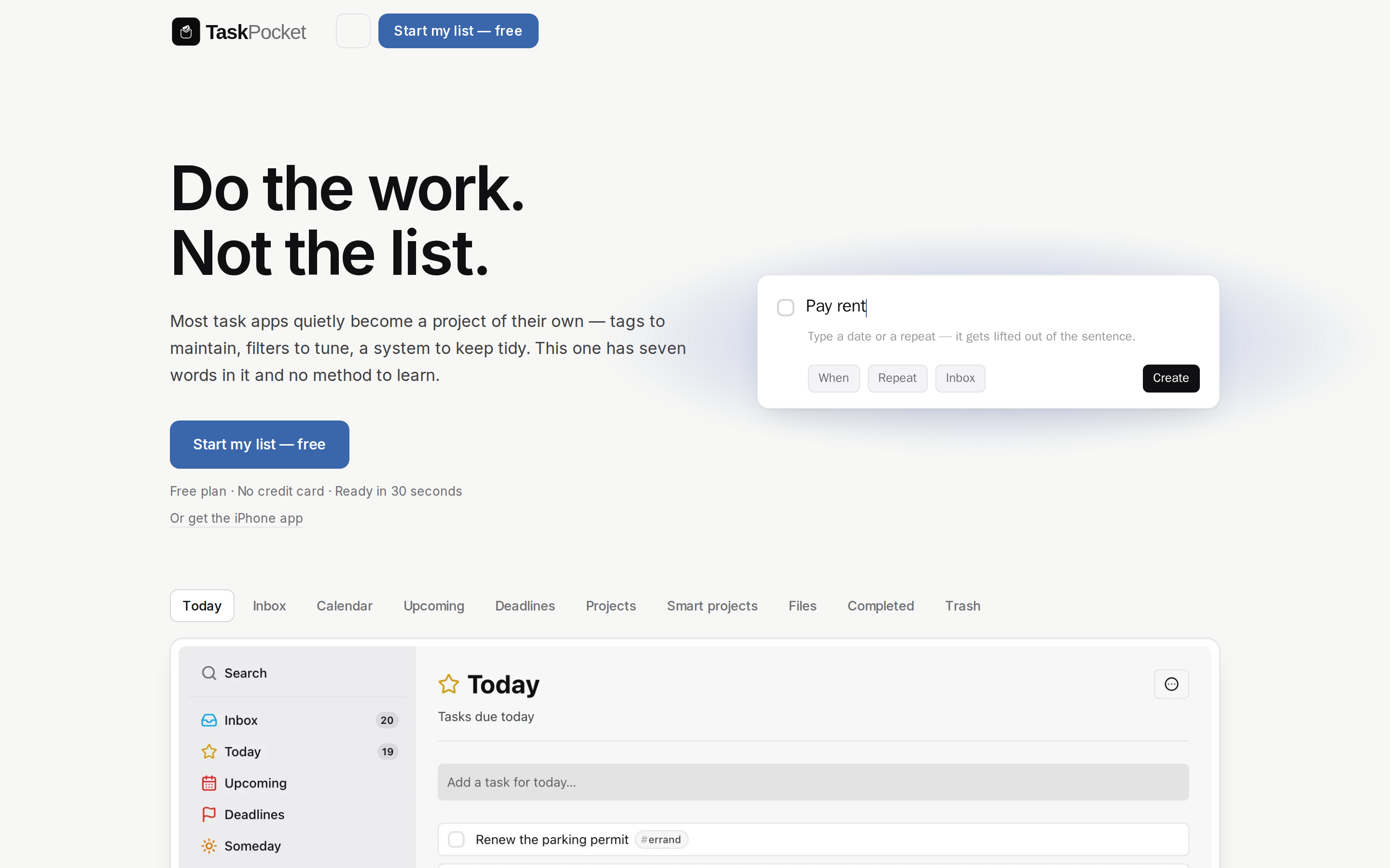 TaskPocket — hero