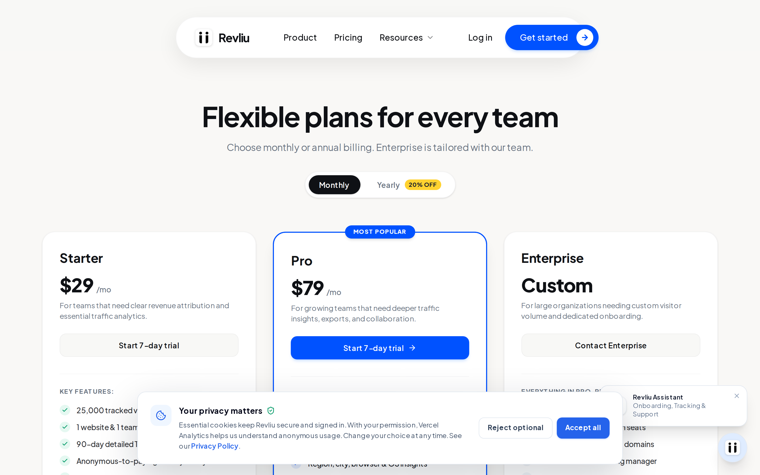 Revliu — pricing