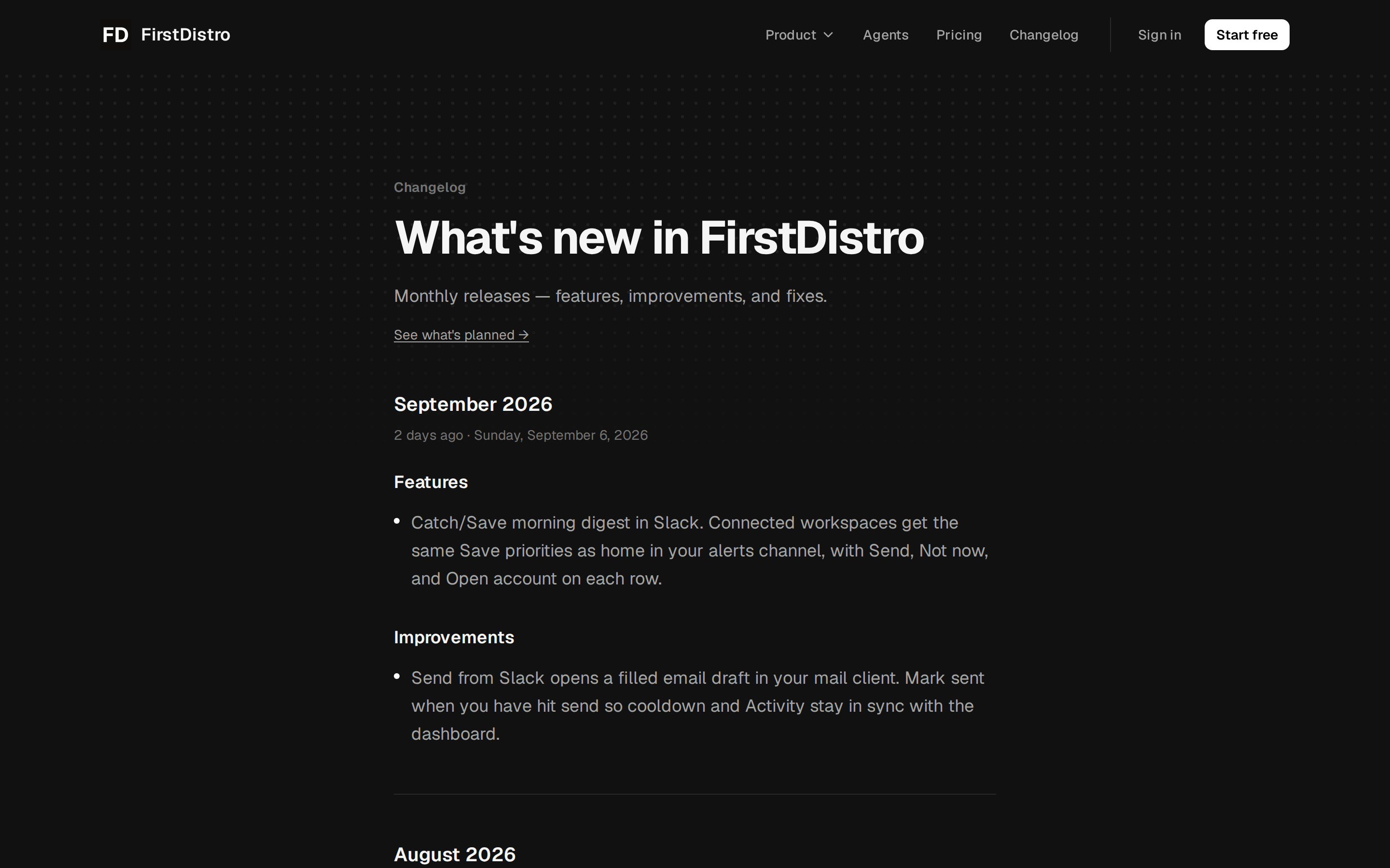 FirstDistro — changelog