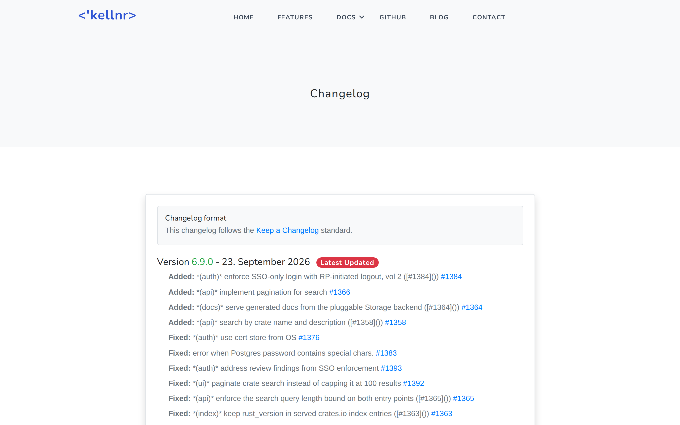 Kellnr — changelog