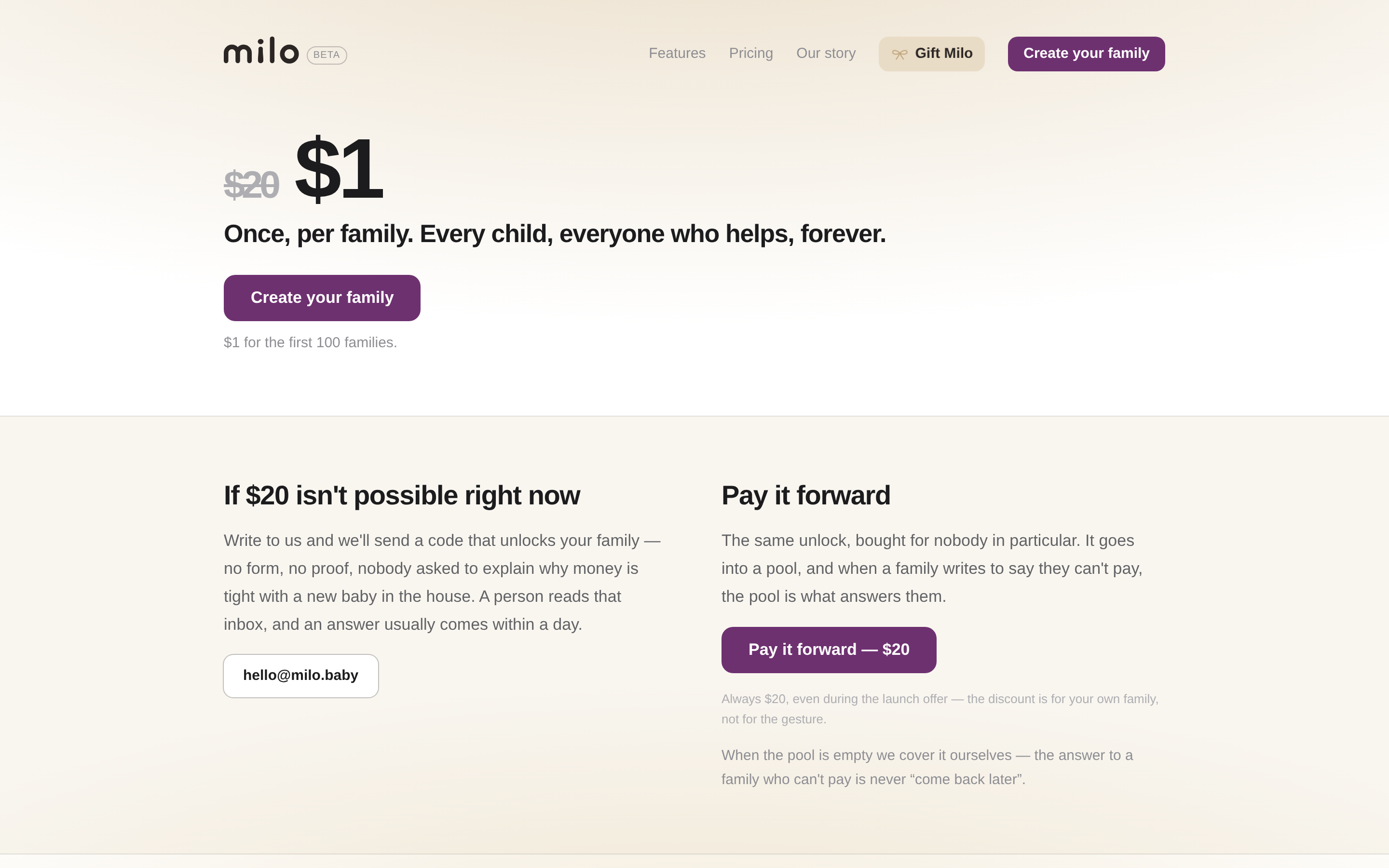 Milo — pricing
