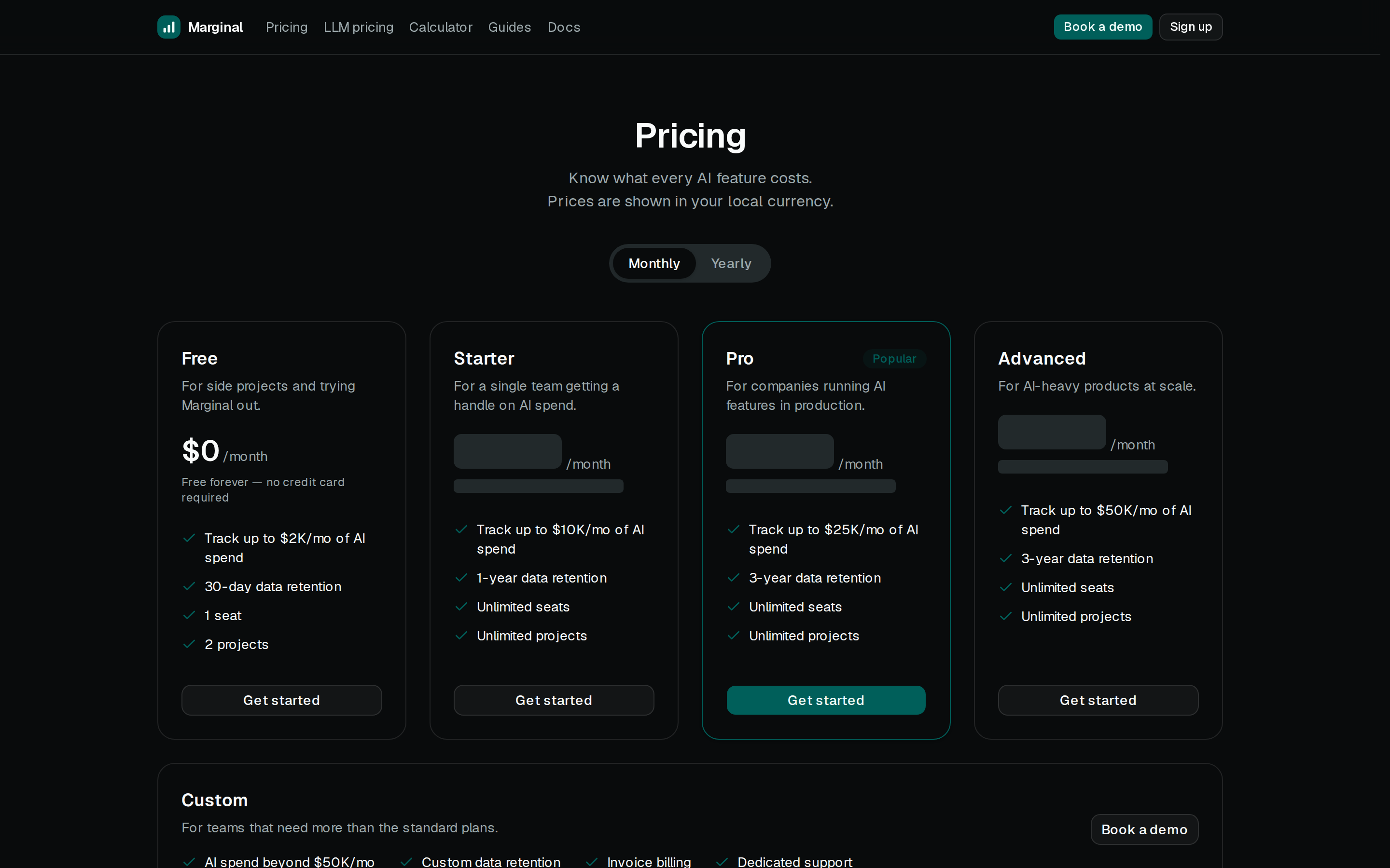 Marginal — pricing