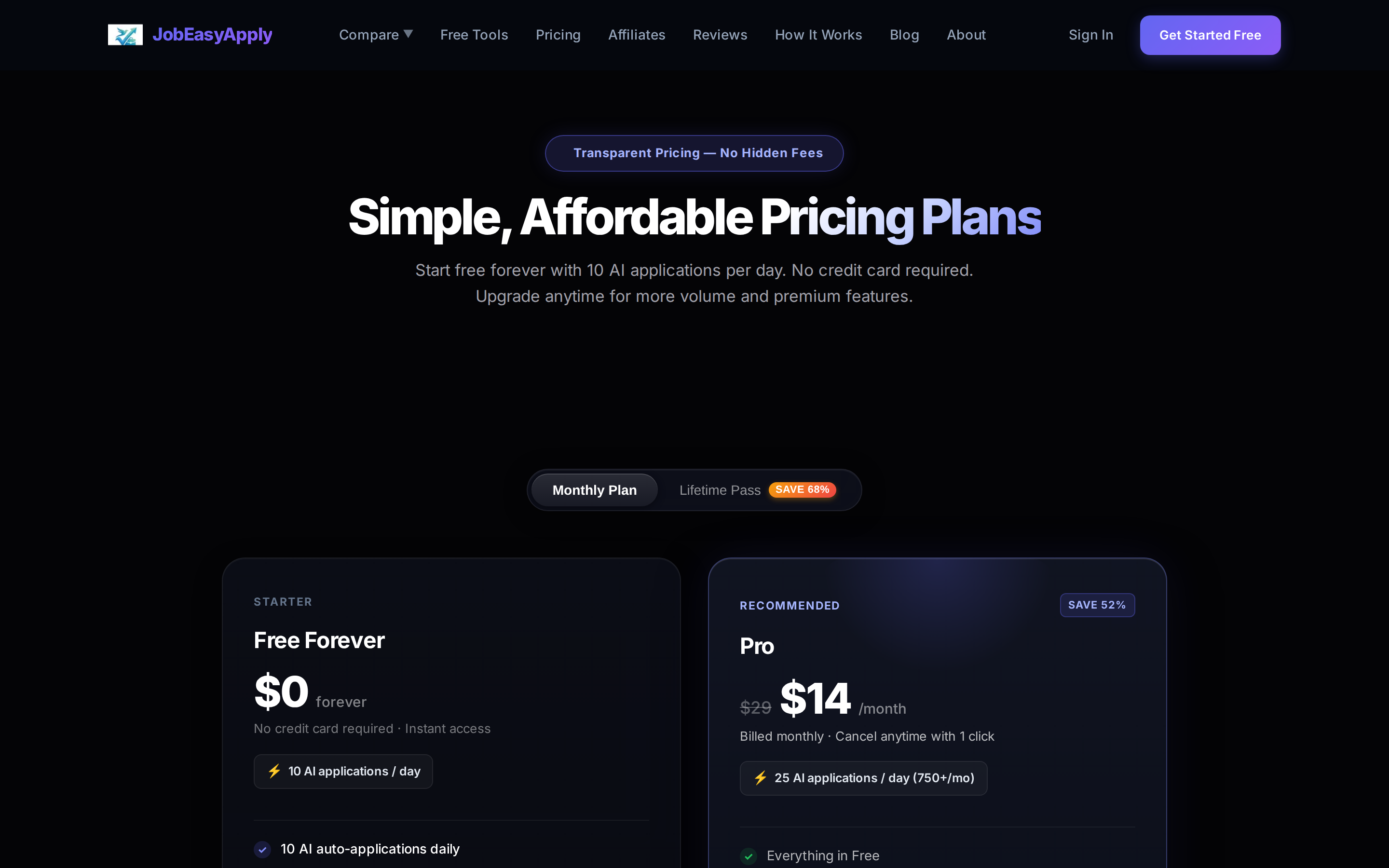 JobEasyApply — pricing