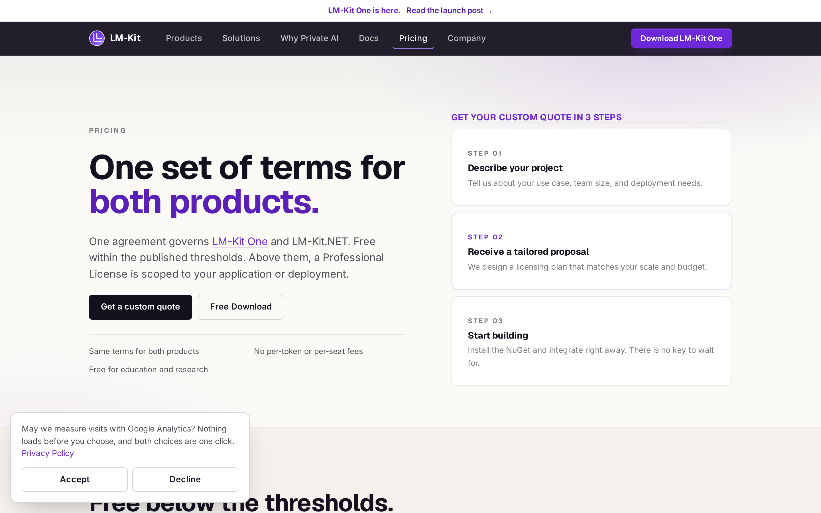 LM-Kit One — pricing