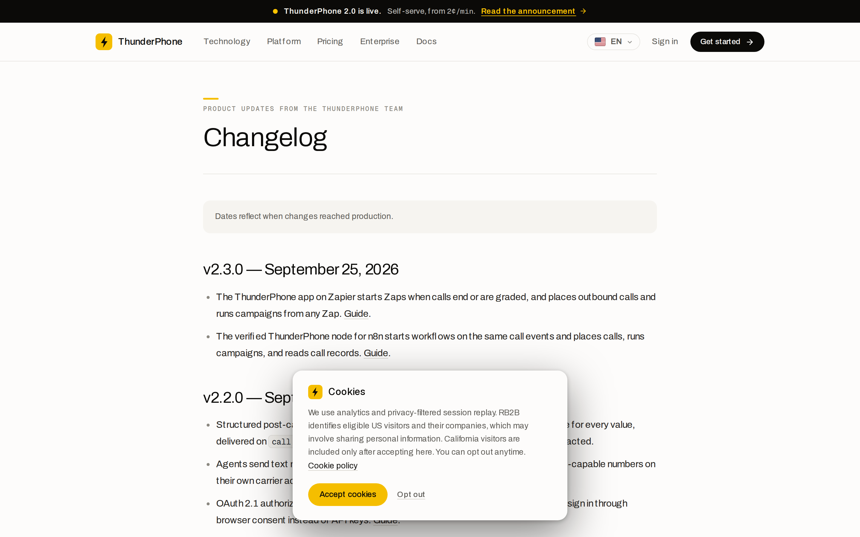 ThunderPhone — changelog