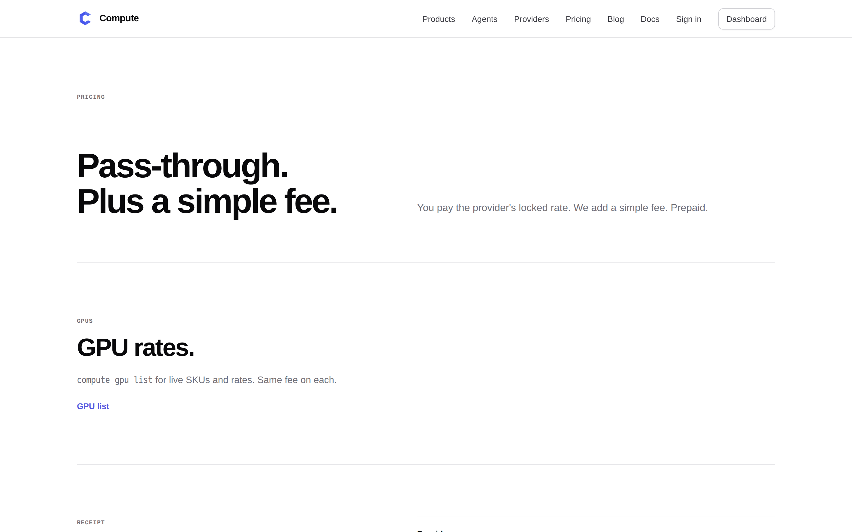 Compute — pricing