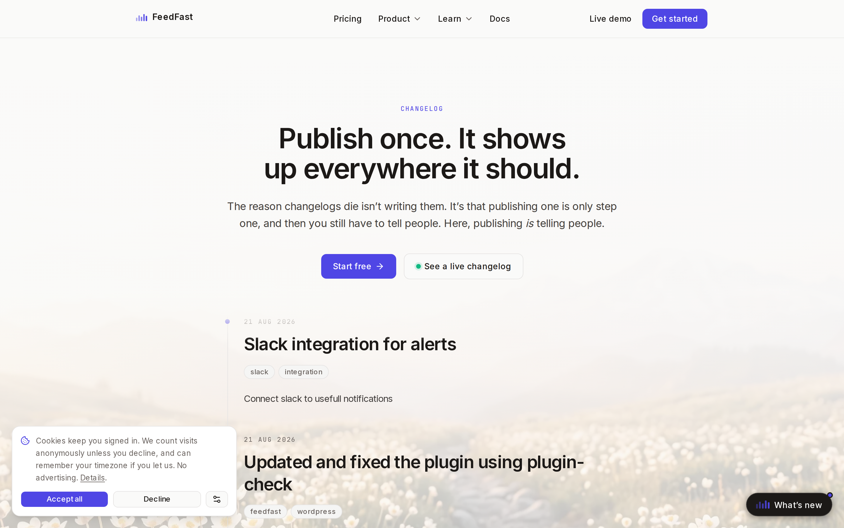 FeedFast — changelog