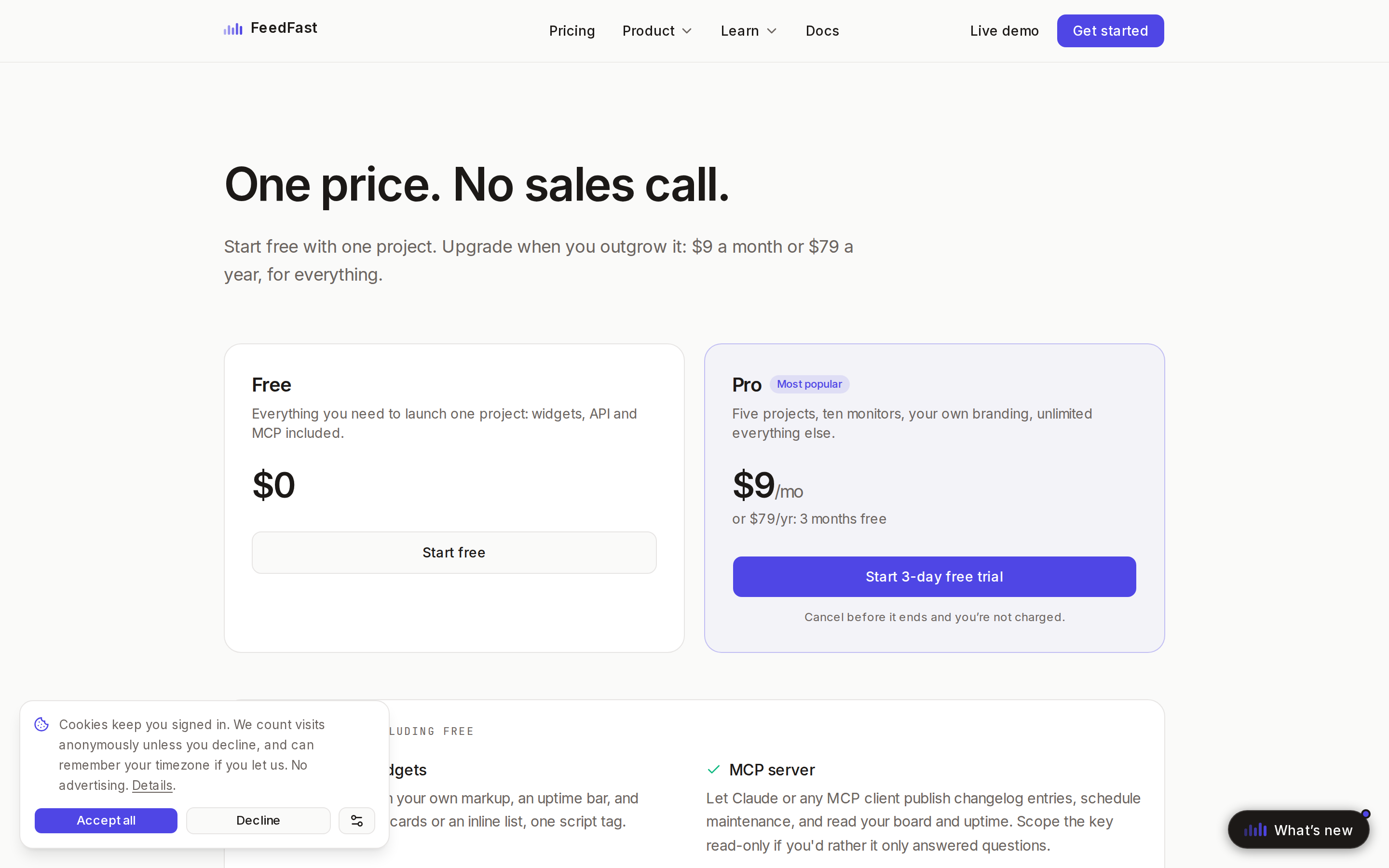 FeedFast — pricing