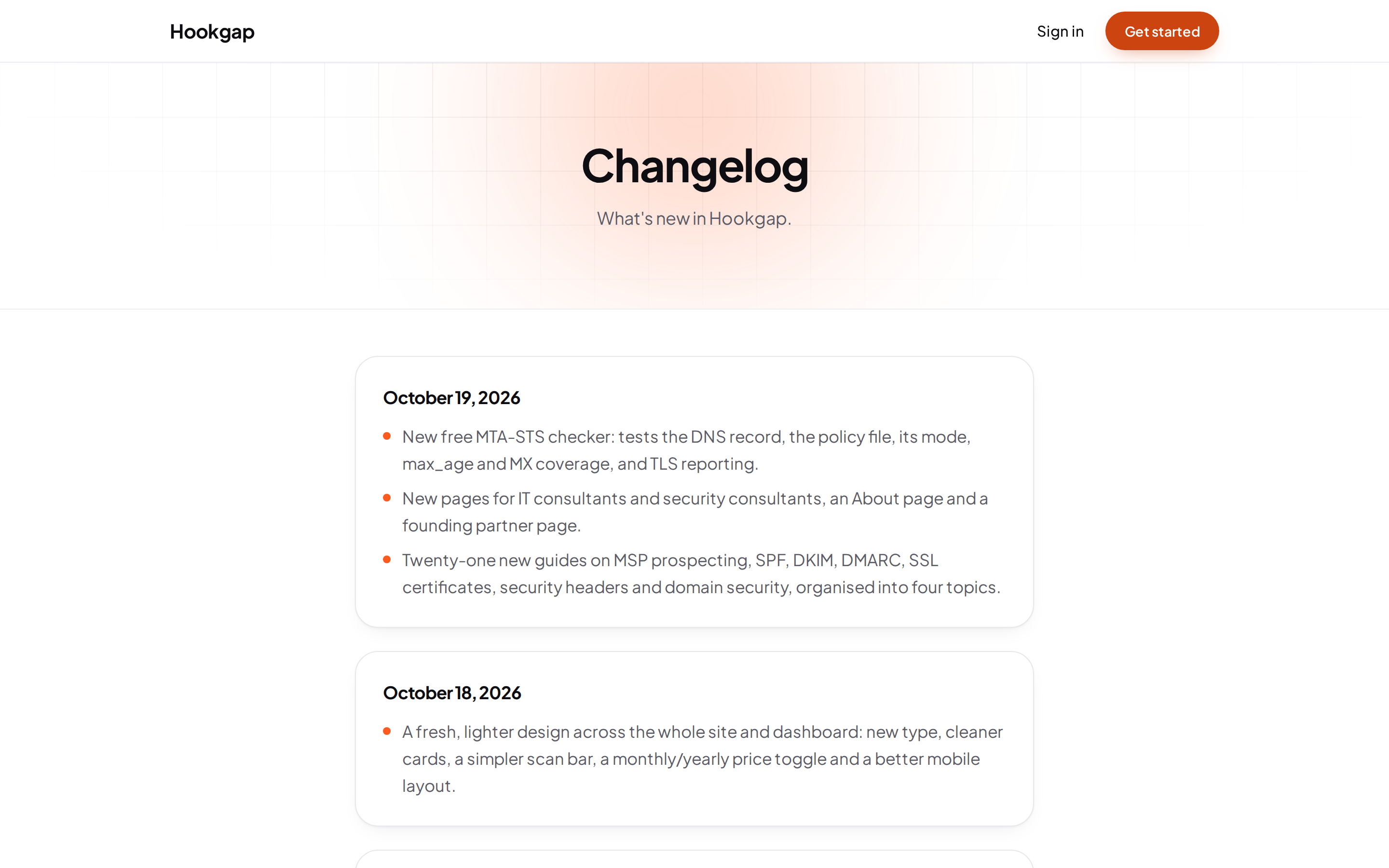 Hookgap — changelog