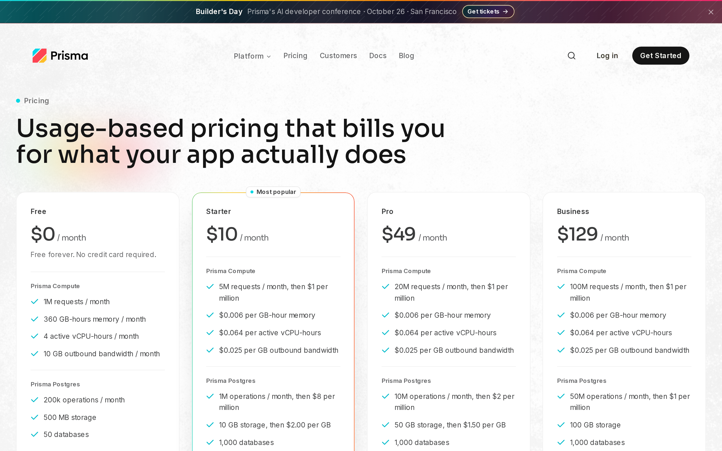 Prisma Studio — pricing