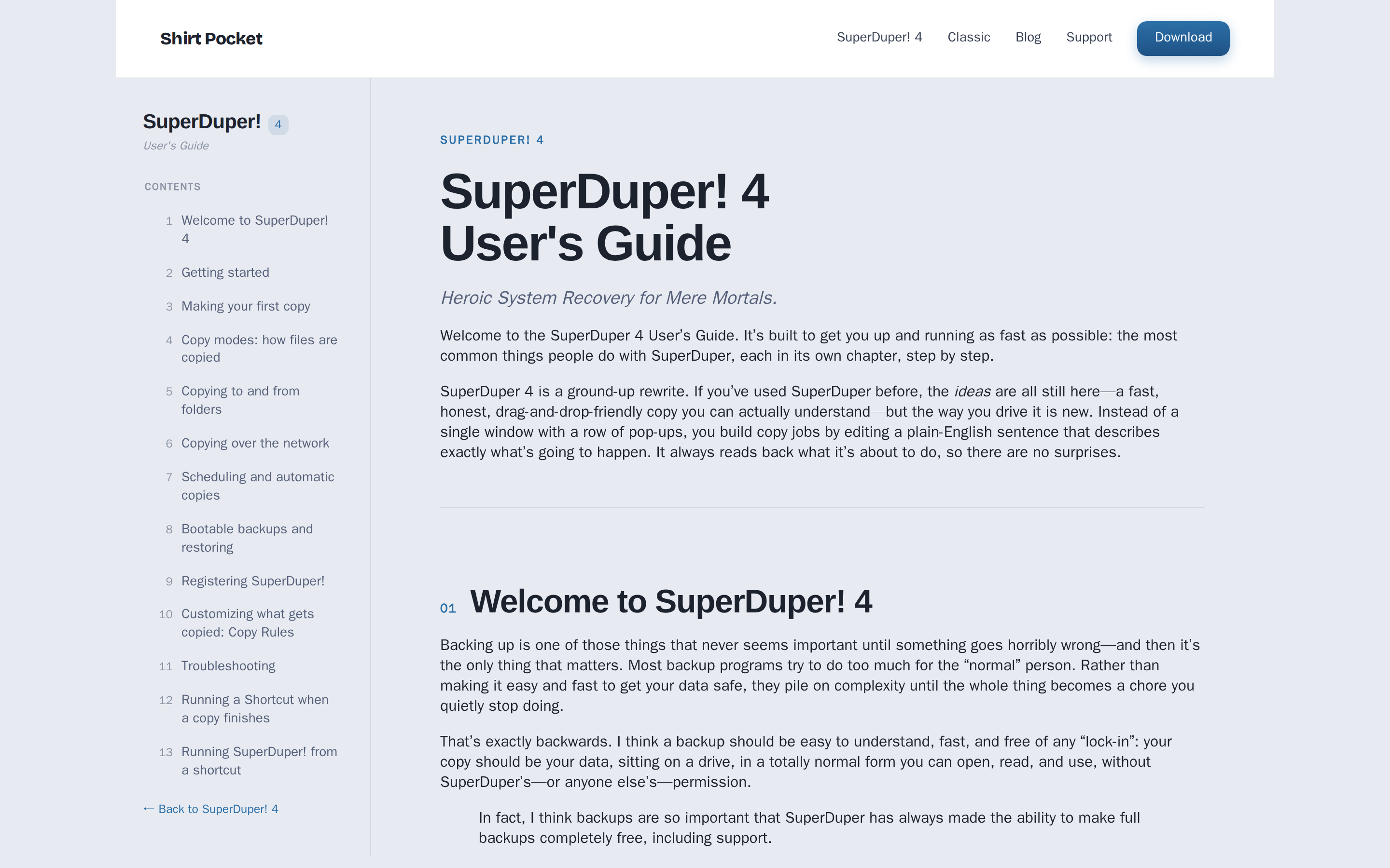 SuperDuper! 4 — docs