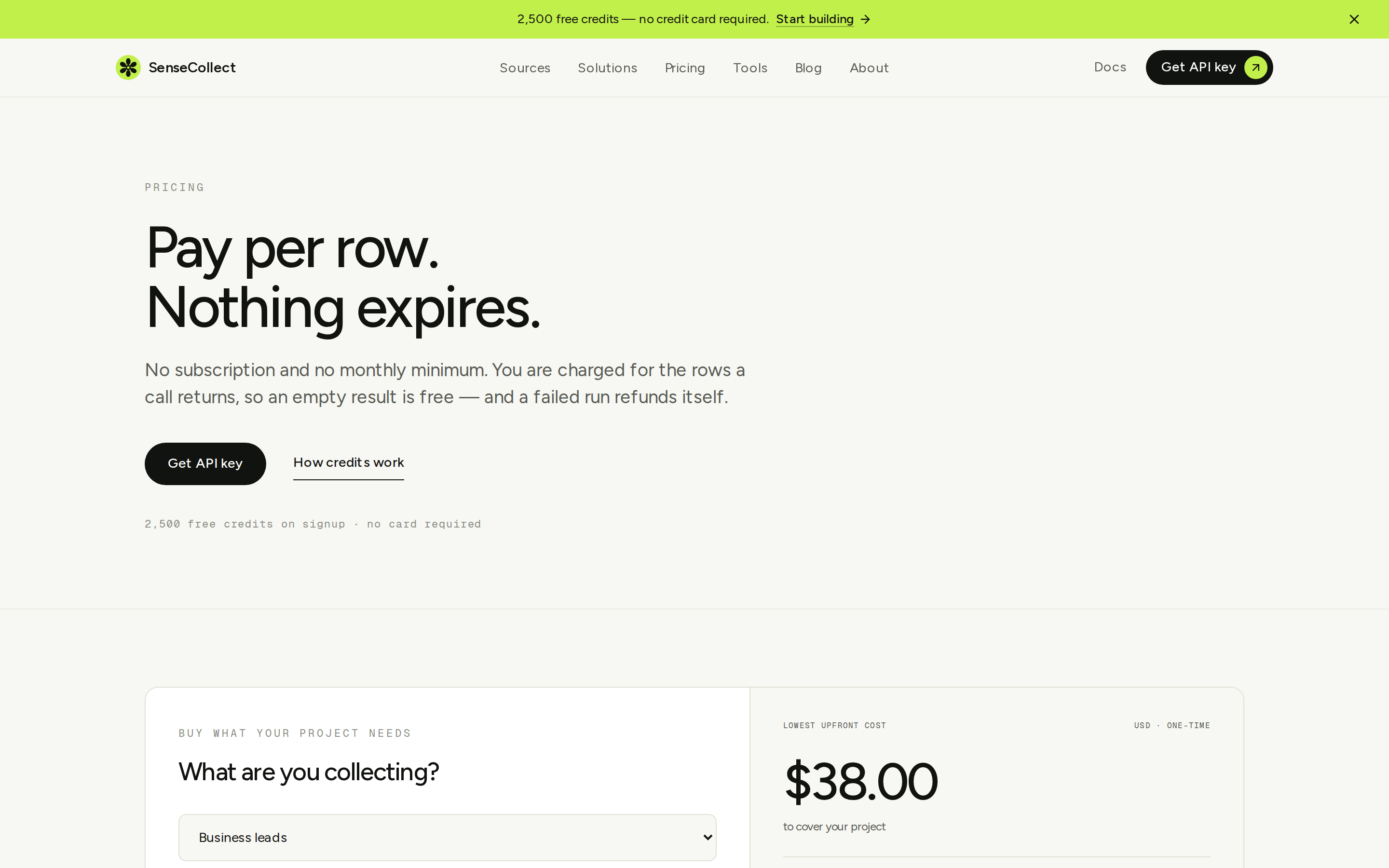 SenseCollect — pricing